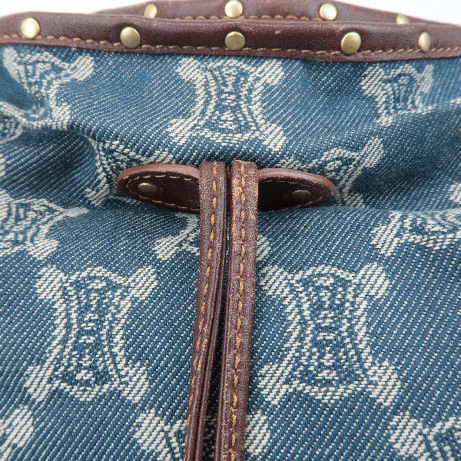 CELINE Macadam Denim Leather Bitter Sweet Shoulder Bag Used