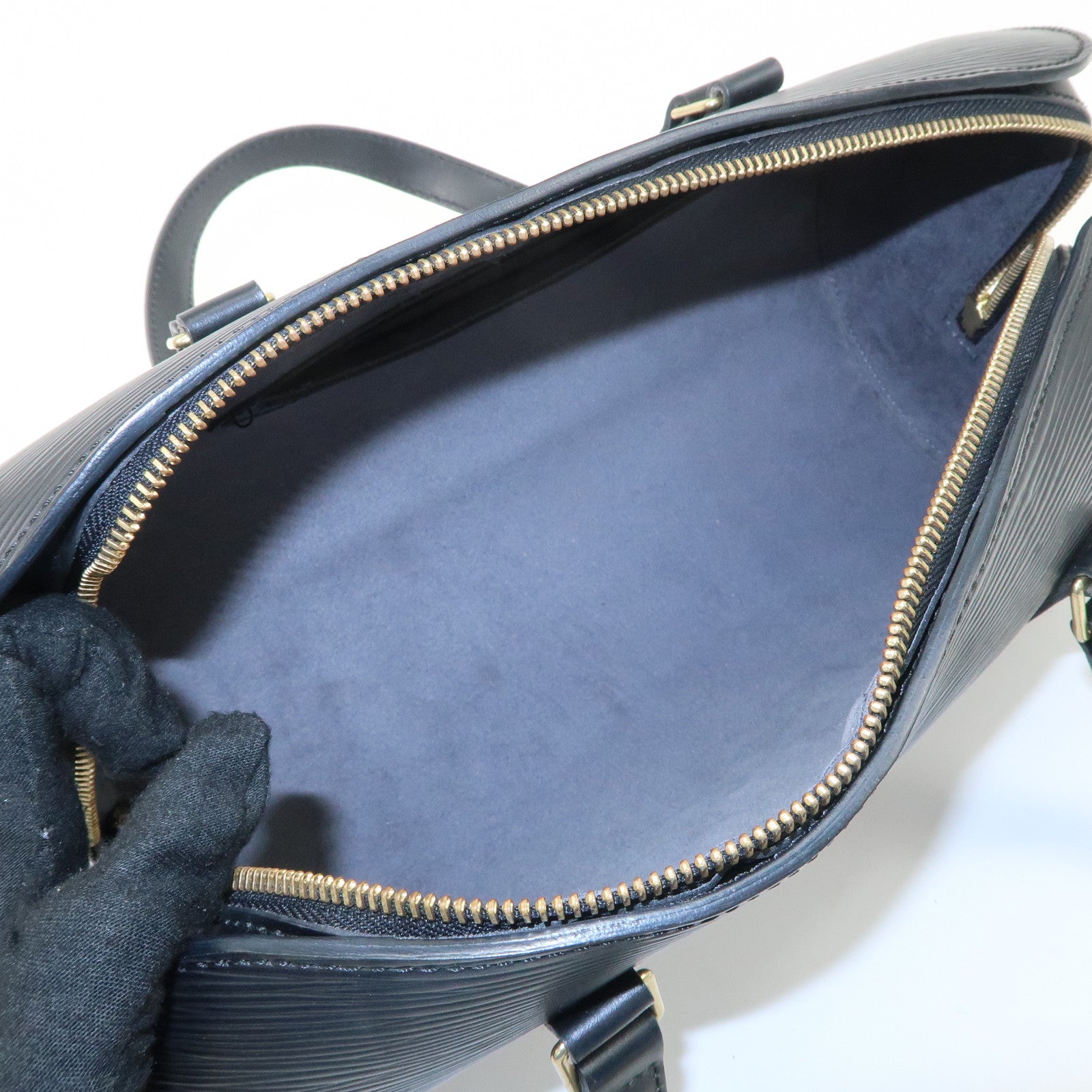 Louis Vuitton Epi Soufflot & Pouch Hand Bag Noir Black M52862 Used