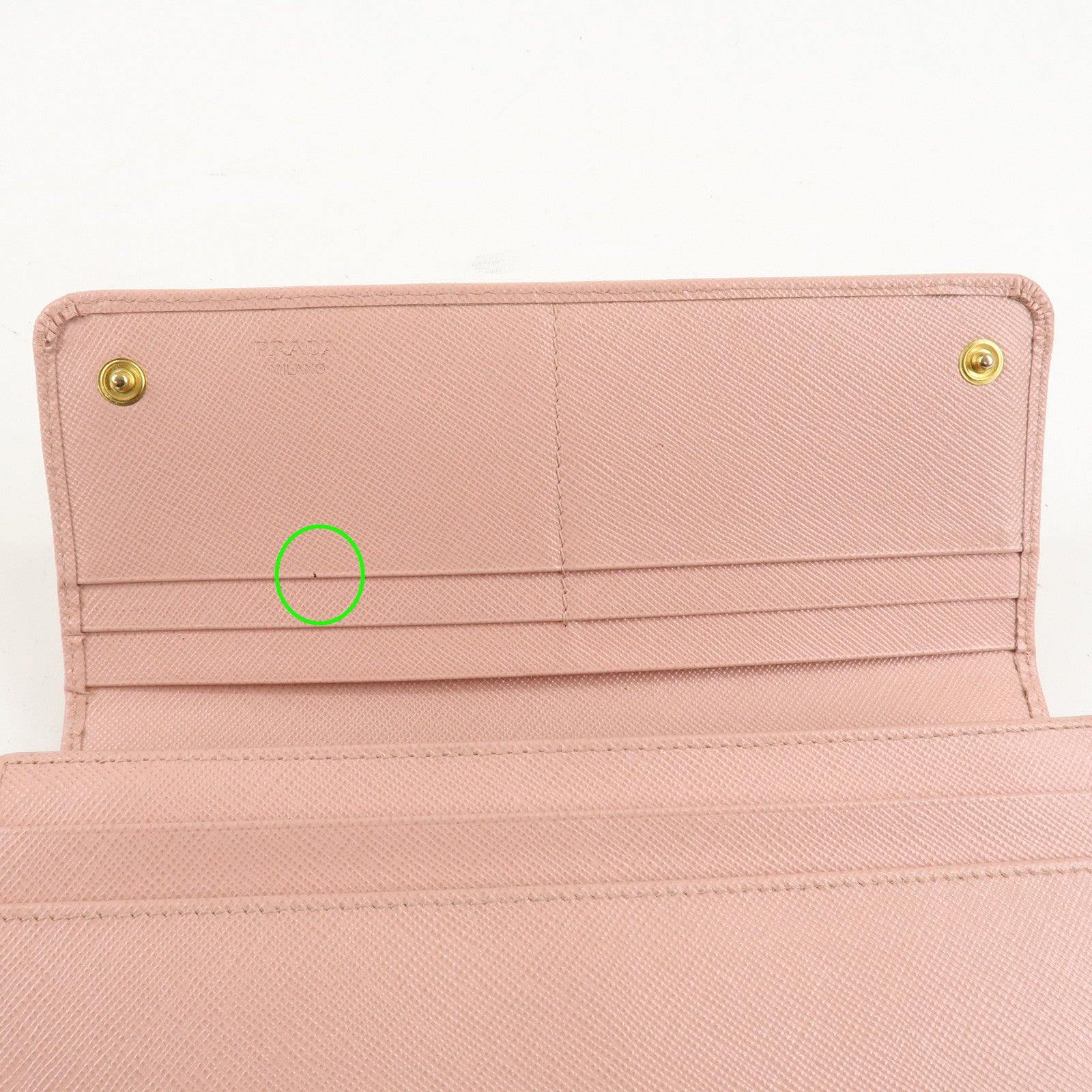 PRADA Set of 2 Saffiano Leather Bi-fold Long Wallet Glower Motif Used