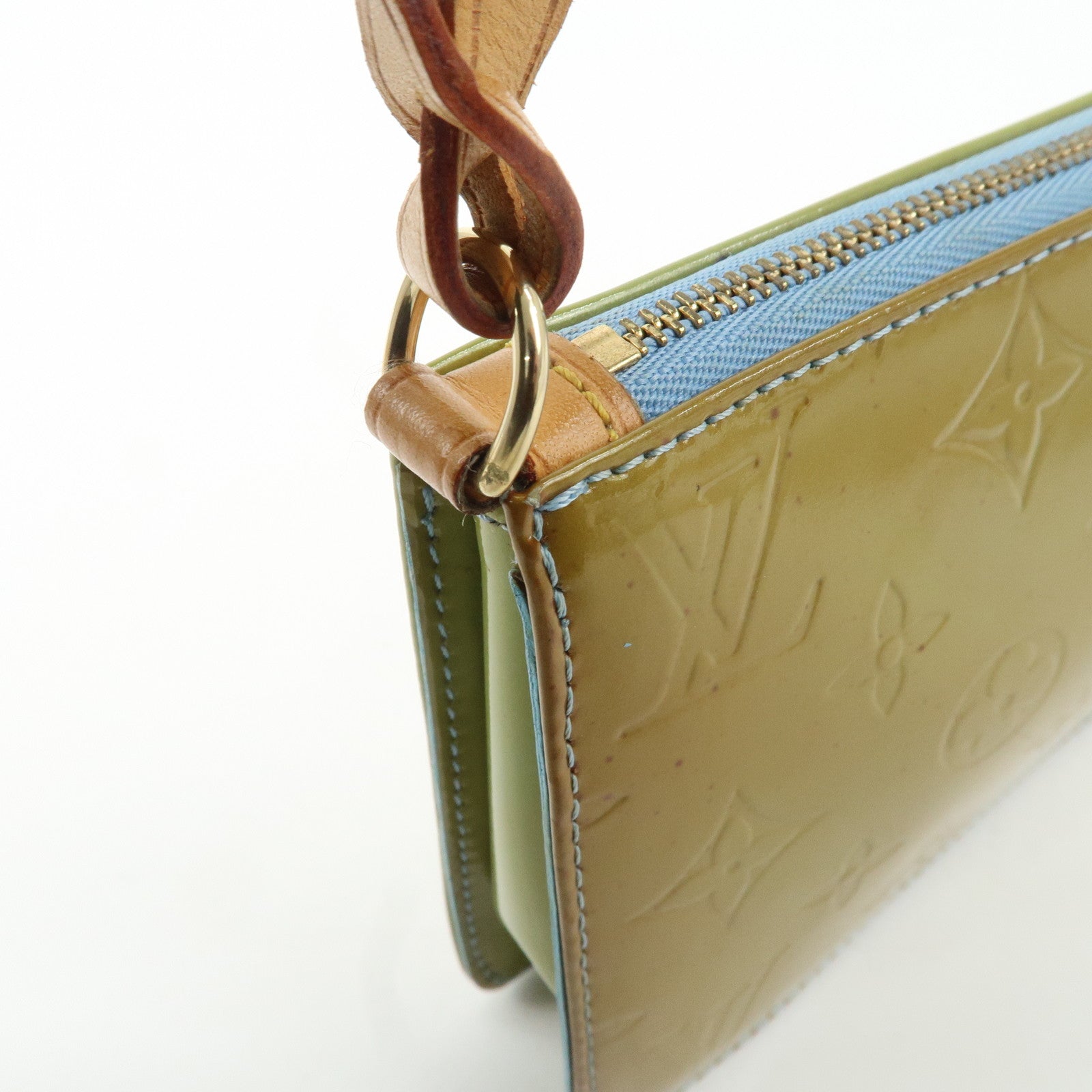 Louis Vuitton Monogram Vernis Lexington Hand Bag Baby Blue M91011 Used