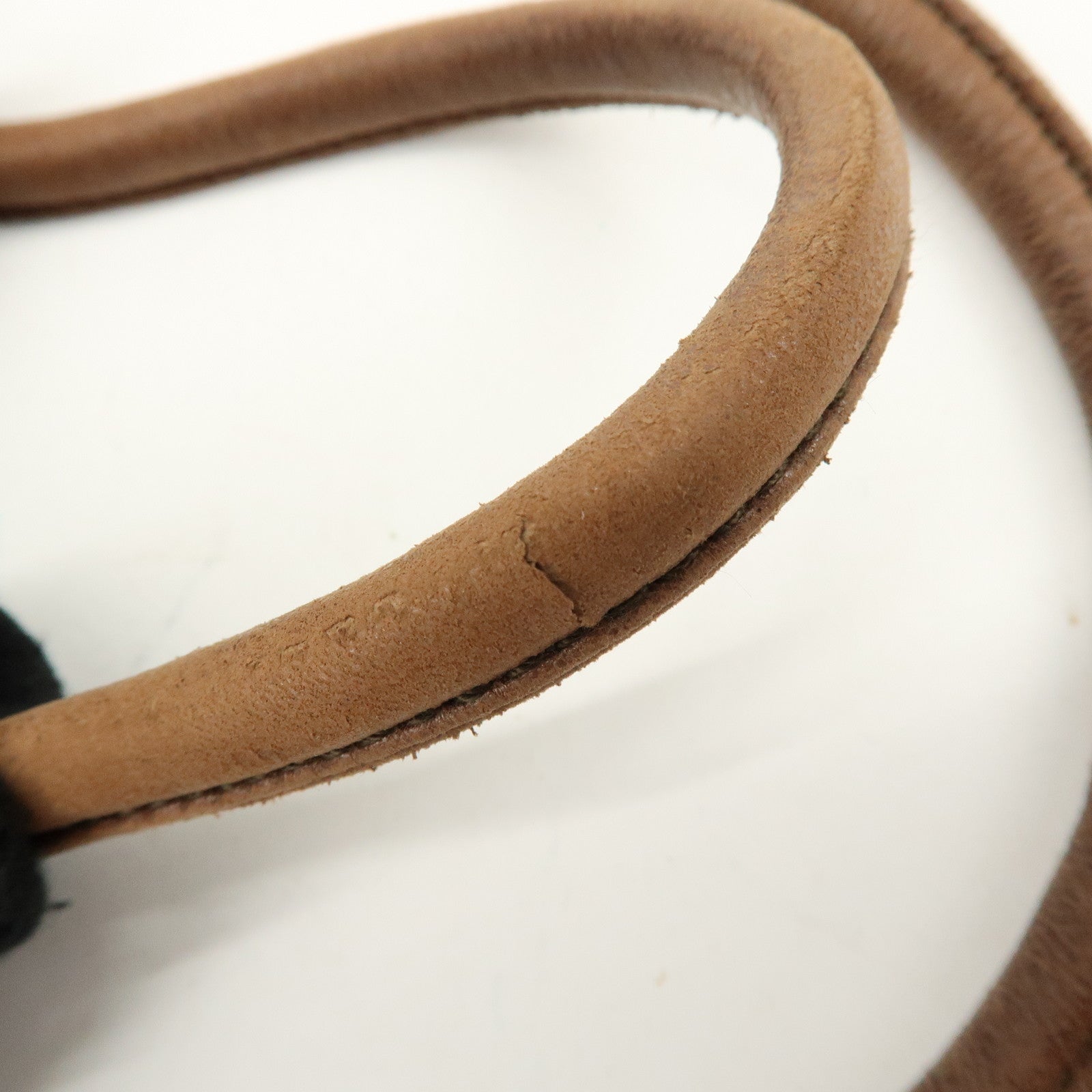 PRADA Triangle Logo Leather Shoulder Bag Crossbody Bag Brown