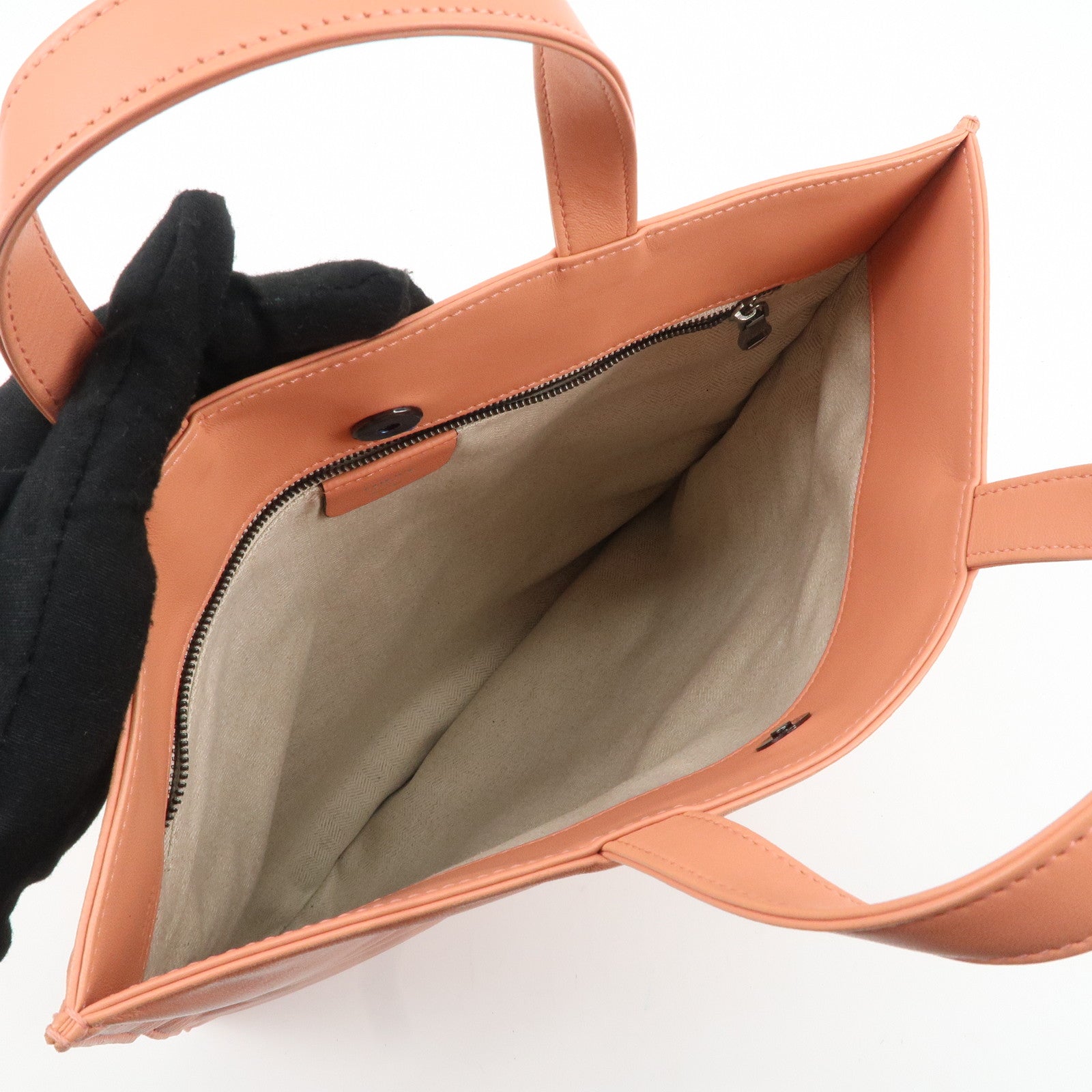 LOEWE Anagram Leather Tote Bag Hand Bag Pink Used