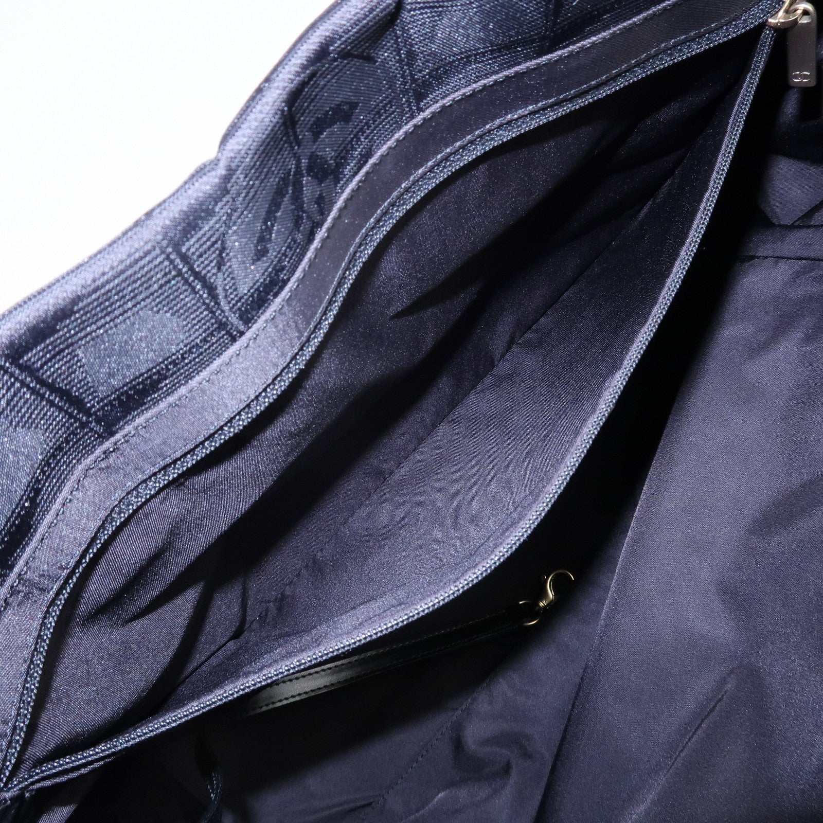 CHANEL New Travel Line Nylon Jacquard Leather Tote Bag MM Black A15991 Used