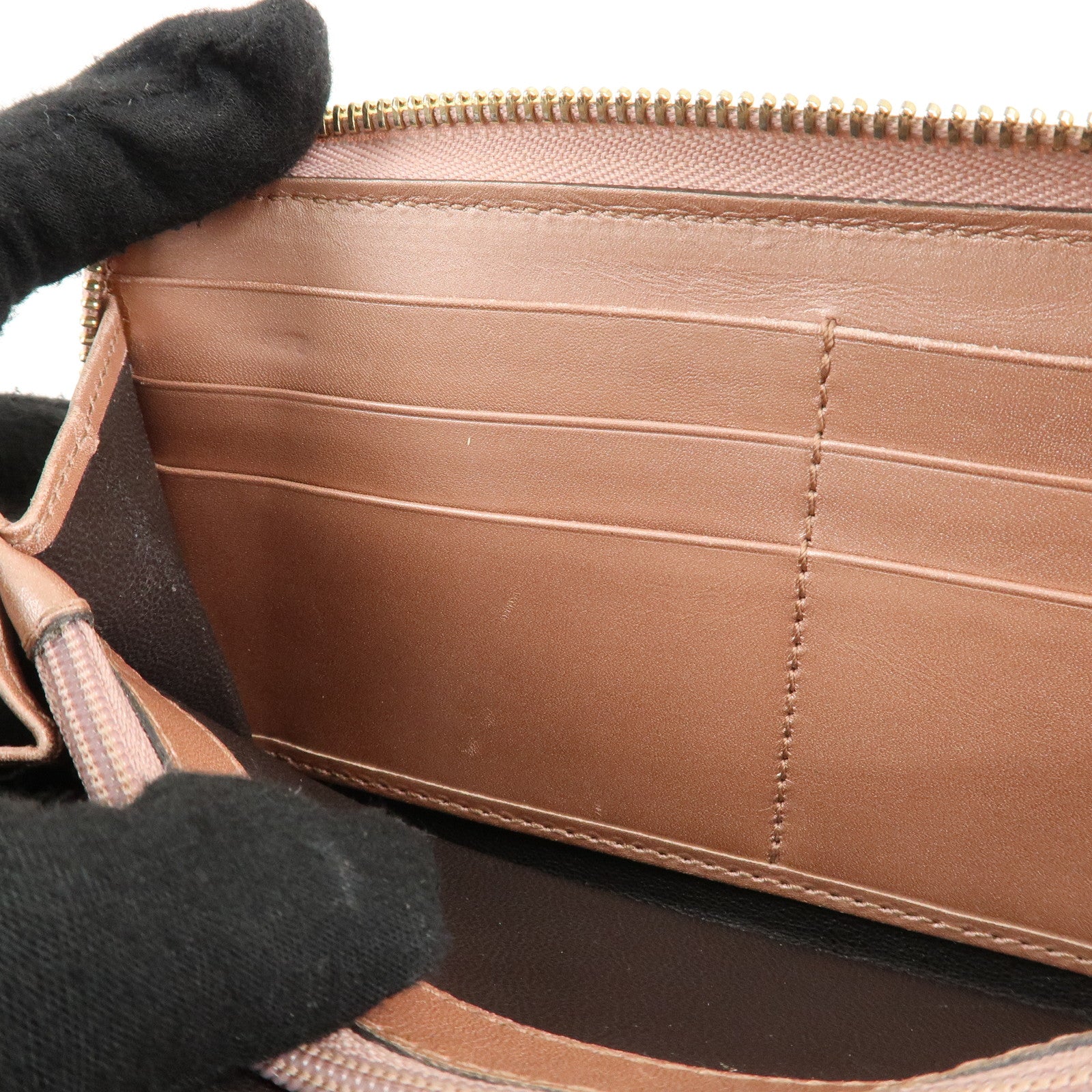 GUCCI Micro Guccissima Patent Leather Zippy Long Wallet 258406 Used