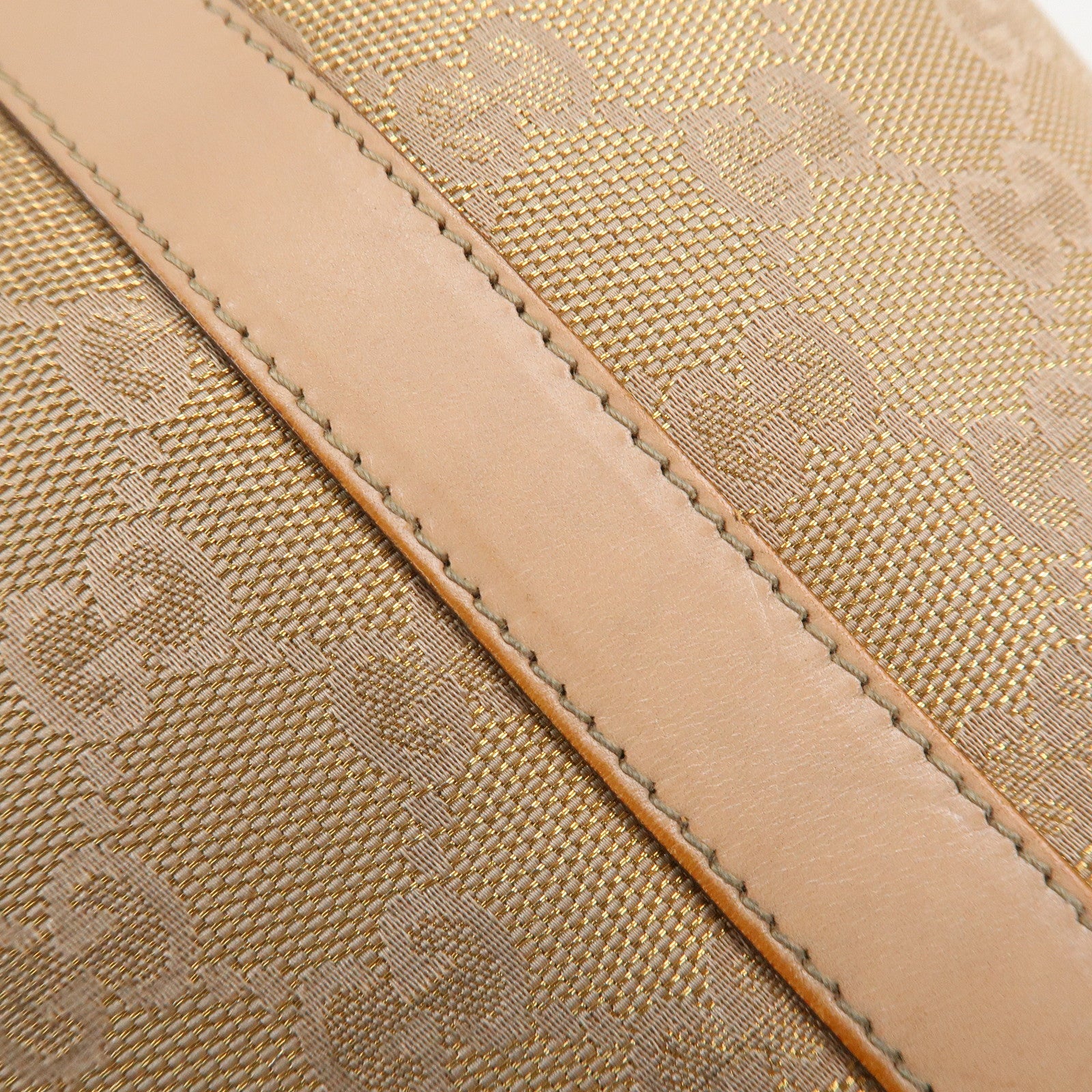 GUCCI Abbey Line GG Canvas Leather Tote Bag Pink White 141470 Used