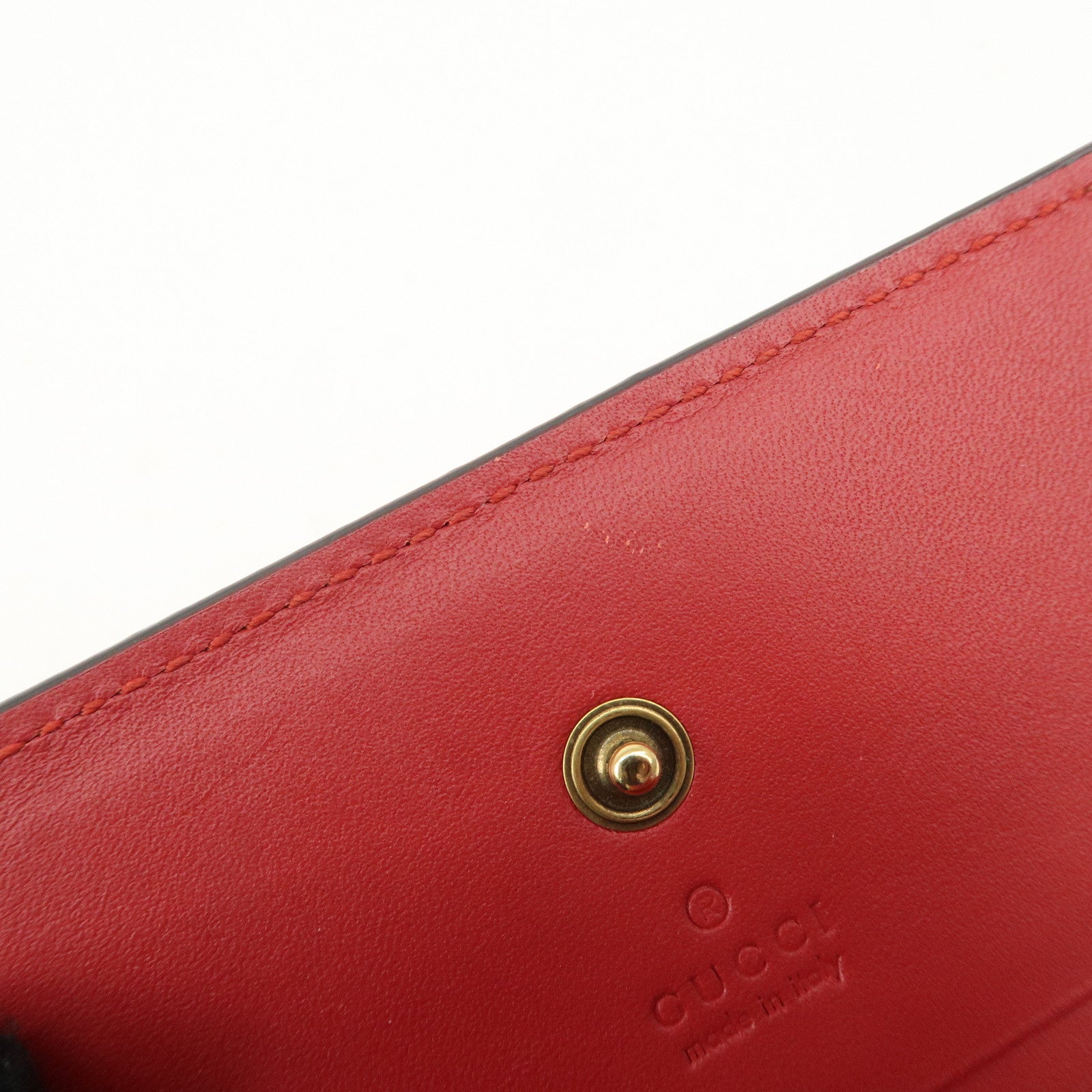 GUCCI Cherry Interlocking G GG Supreme Compact Wallet 476050 Used