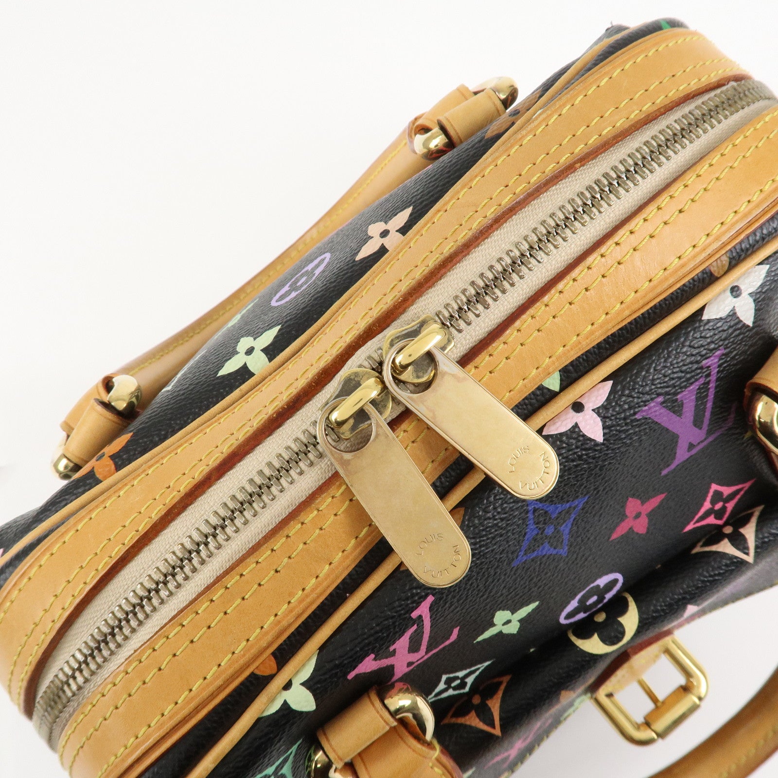 Louis Vuitton Monogram Multicolor Priscilla Hand Bag Noir M40097 Used