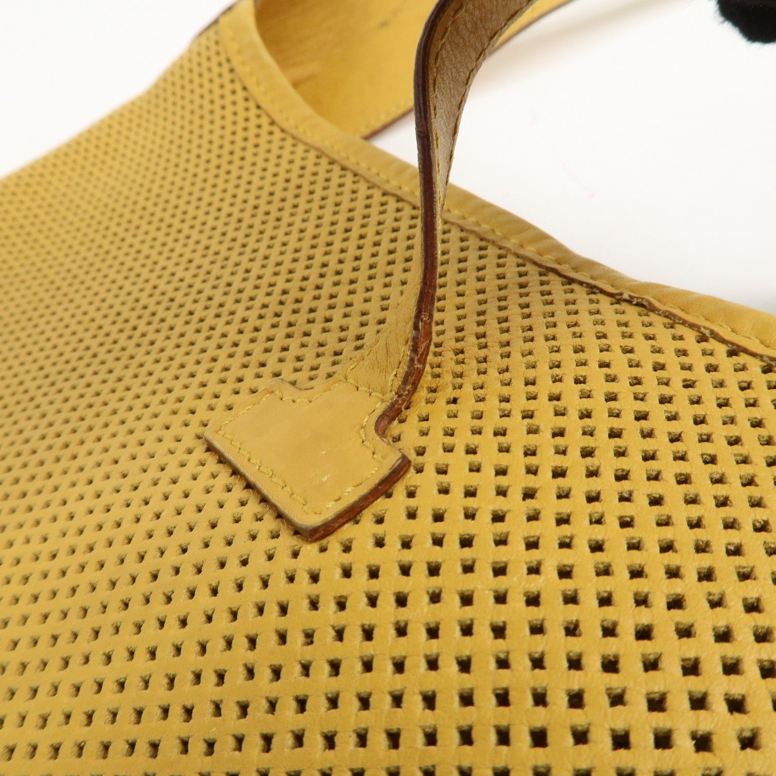 GUCCI Leather Kandensky One-Shoulder Bag Yellow 28628 Used