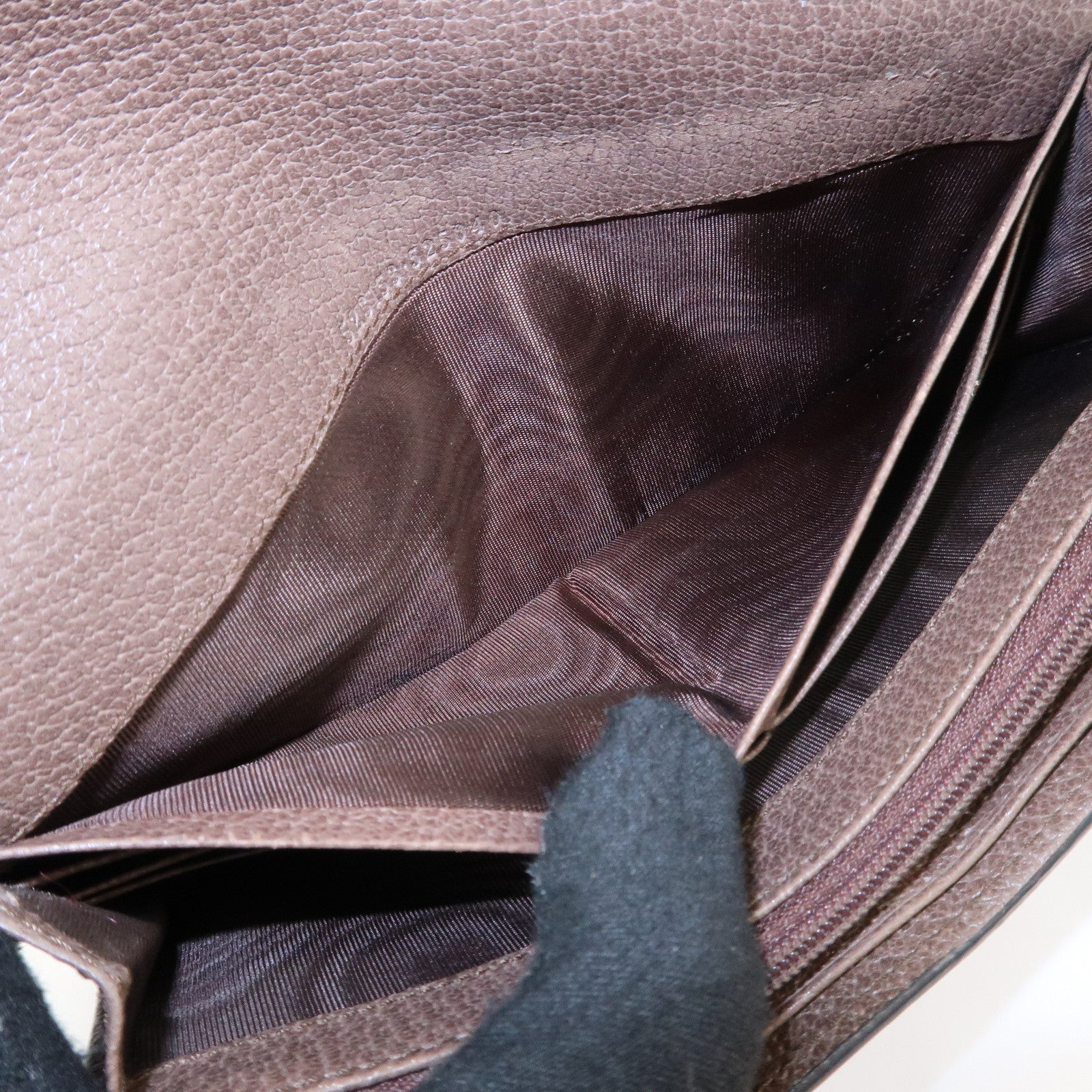 GUCCI Ophidia Sherry GG Supreme Leather Bi-fold Long Wallet 523153 Used