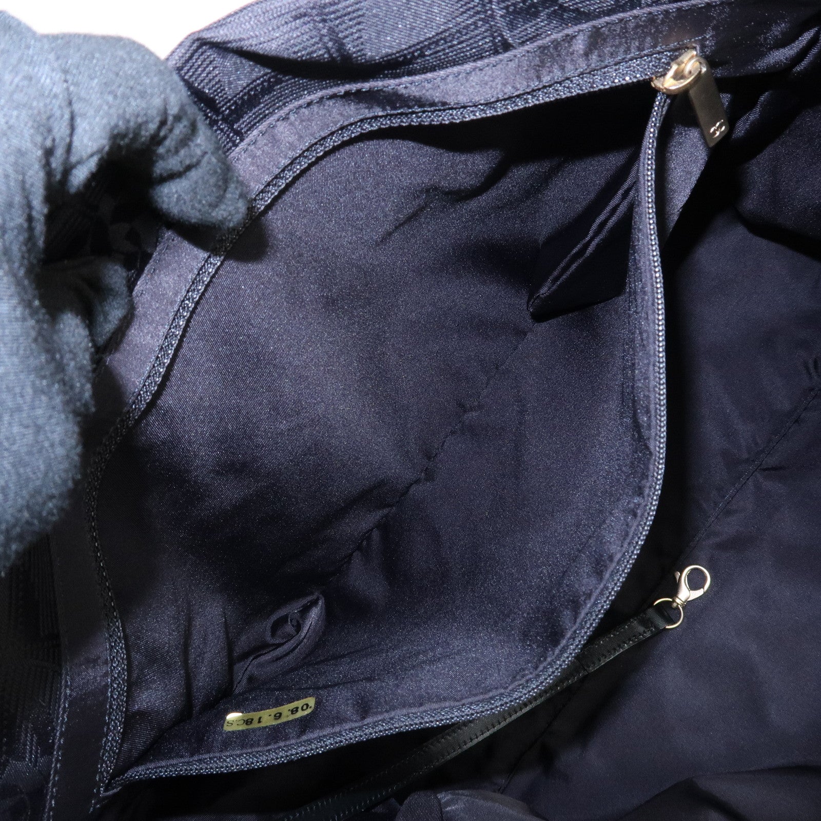 CHANEL New Travel Line Nylon Jacquard Leather Tote MM Black A15991 Used