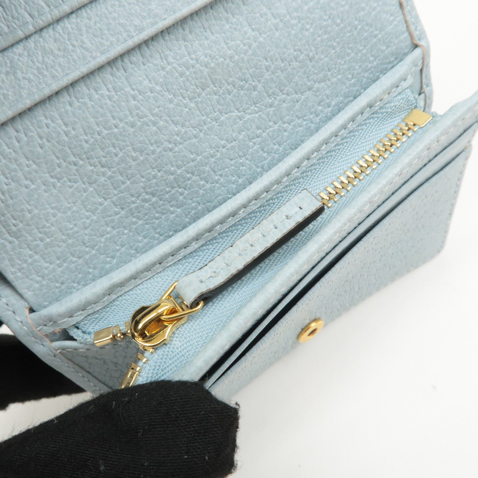 GUCCI GG Marmont Flora Canvas Leather Bi-fold Compact Wallet Used