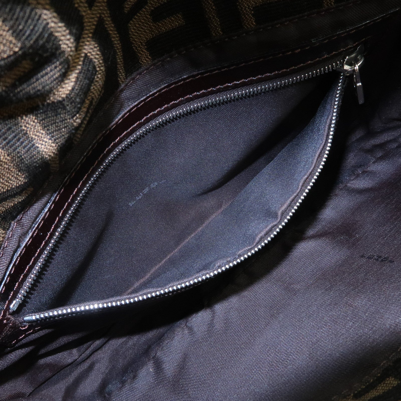 FENDI Mamma Baguette Zucca Canvas Leather Shoulder Bag 26424 Used