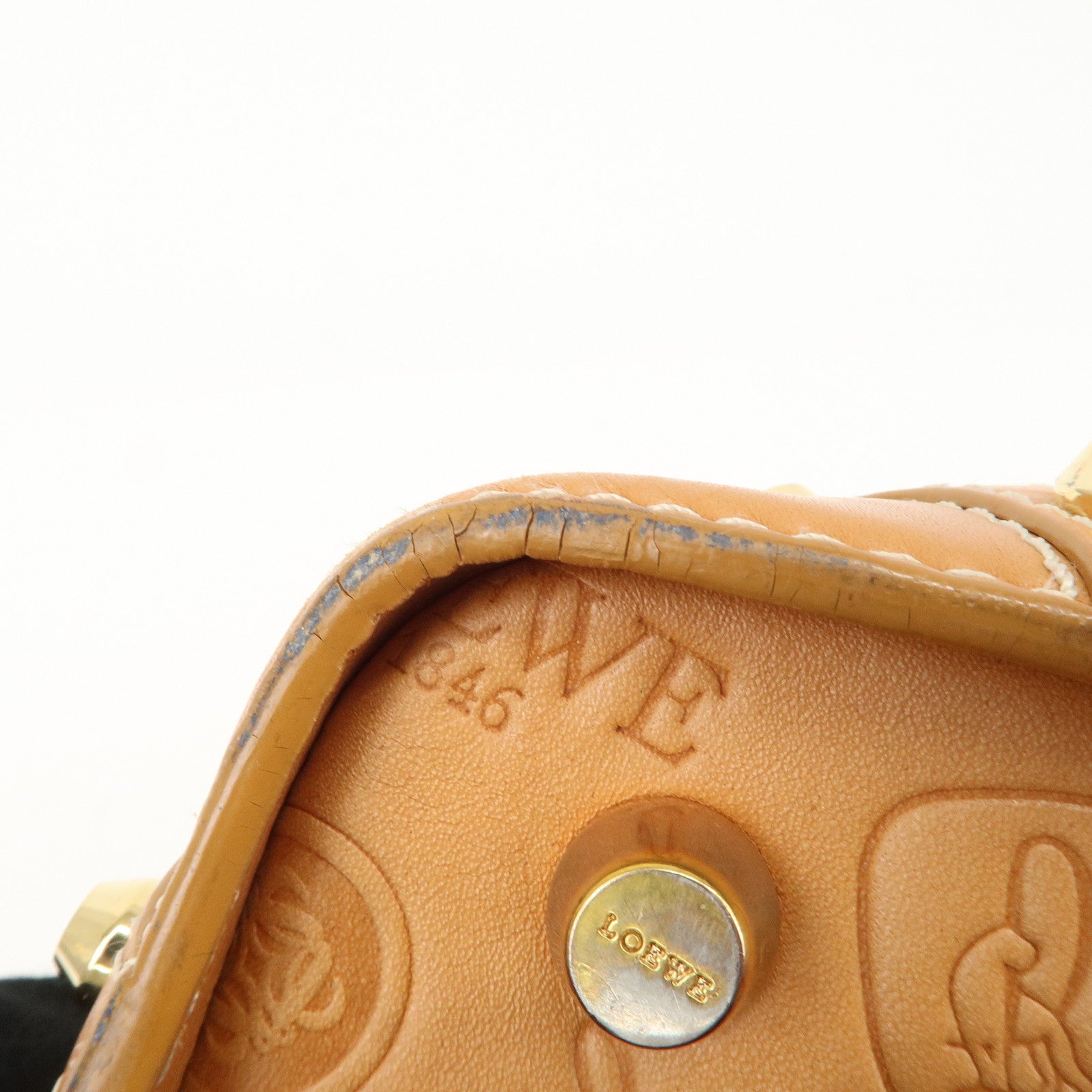 LOEWE Leather Doctor's Bag Boston Bag 160th Anniversary Used