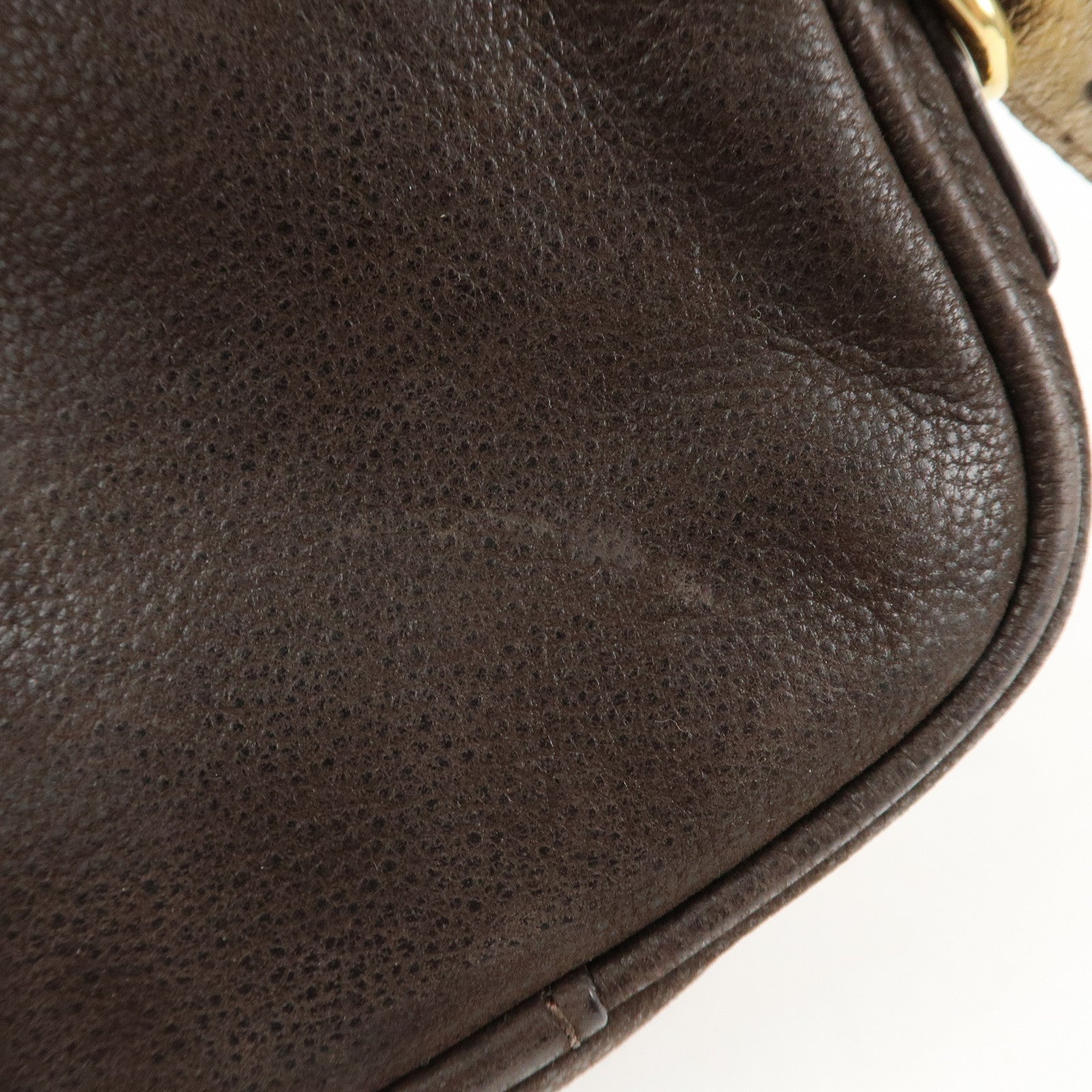 LOEWE Anagram Leather Mini Shoulder Bag Crossbody Bag Brown Used