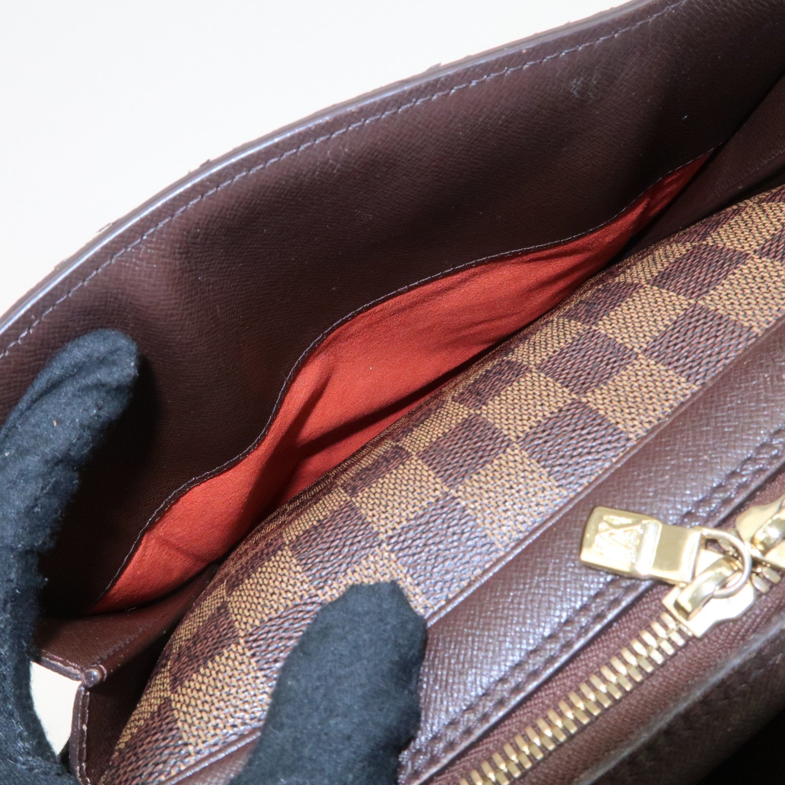 Louis Vuitton Damier Ebene Triana Hand Bag Brown N51155 Used