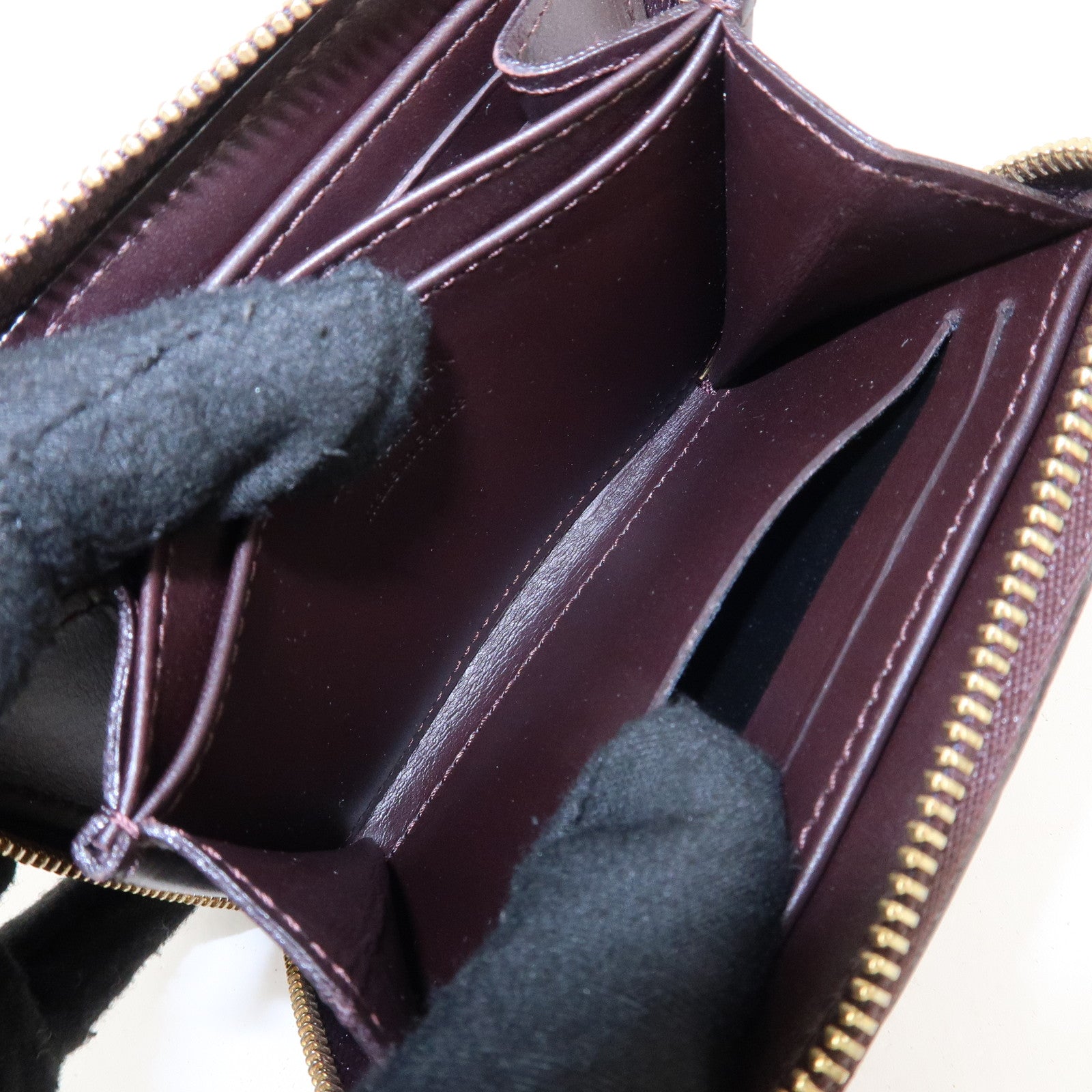 Louis Vuitton Monogram Vernis Zippy Coin Purse Amarante M93607 Used