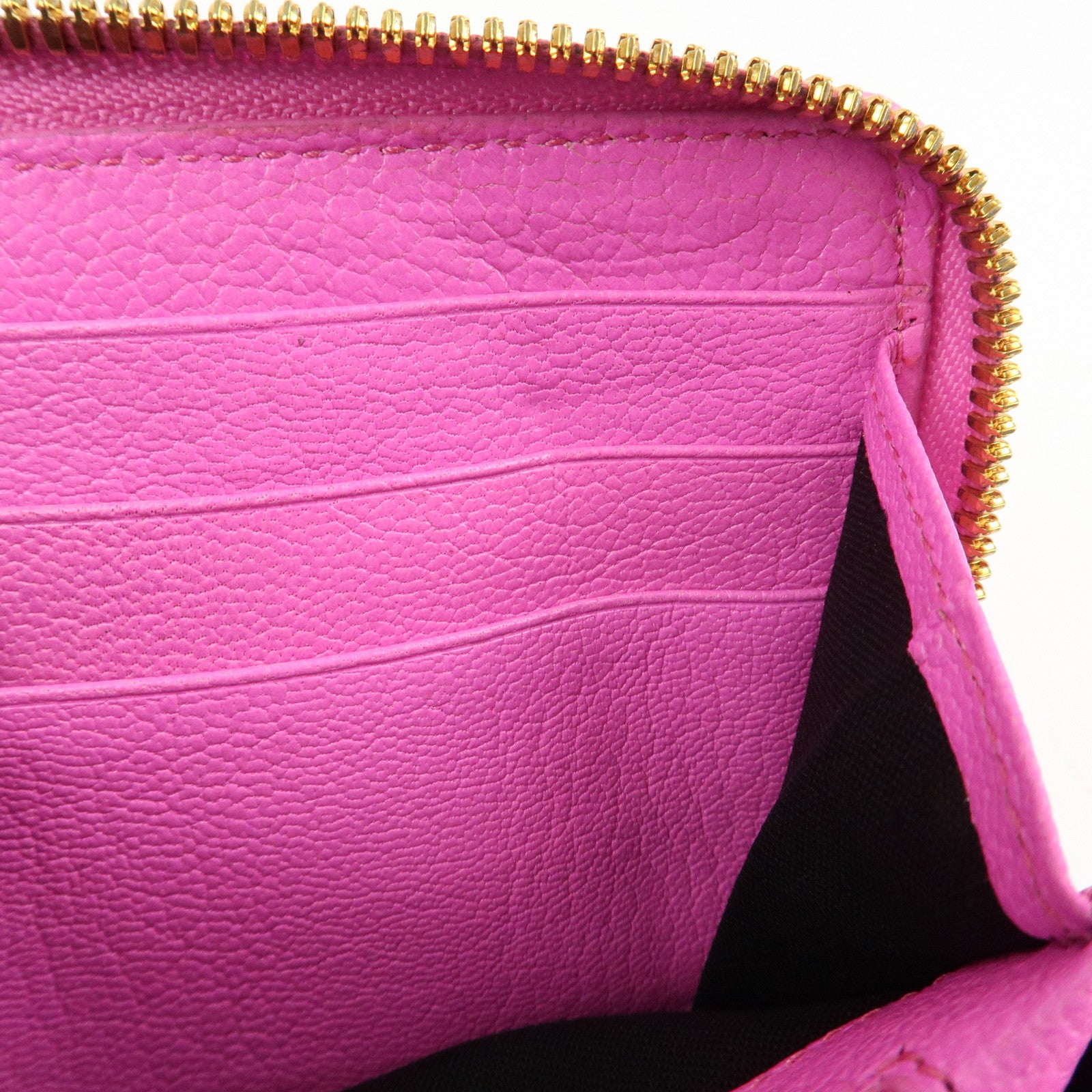 BALENCIAGA Leather Classic Continental Zip Wallet Pink 390187 Used