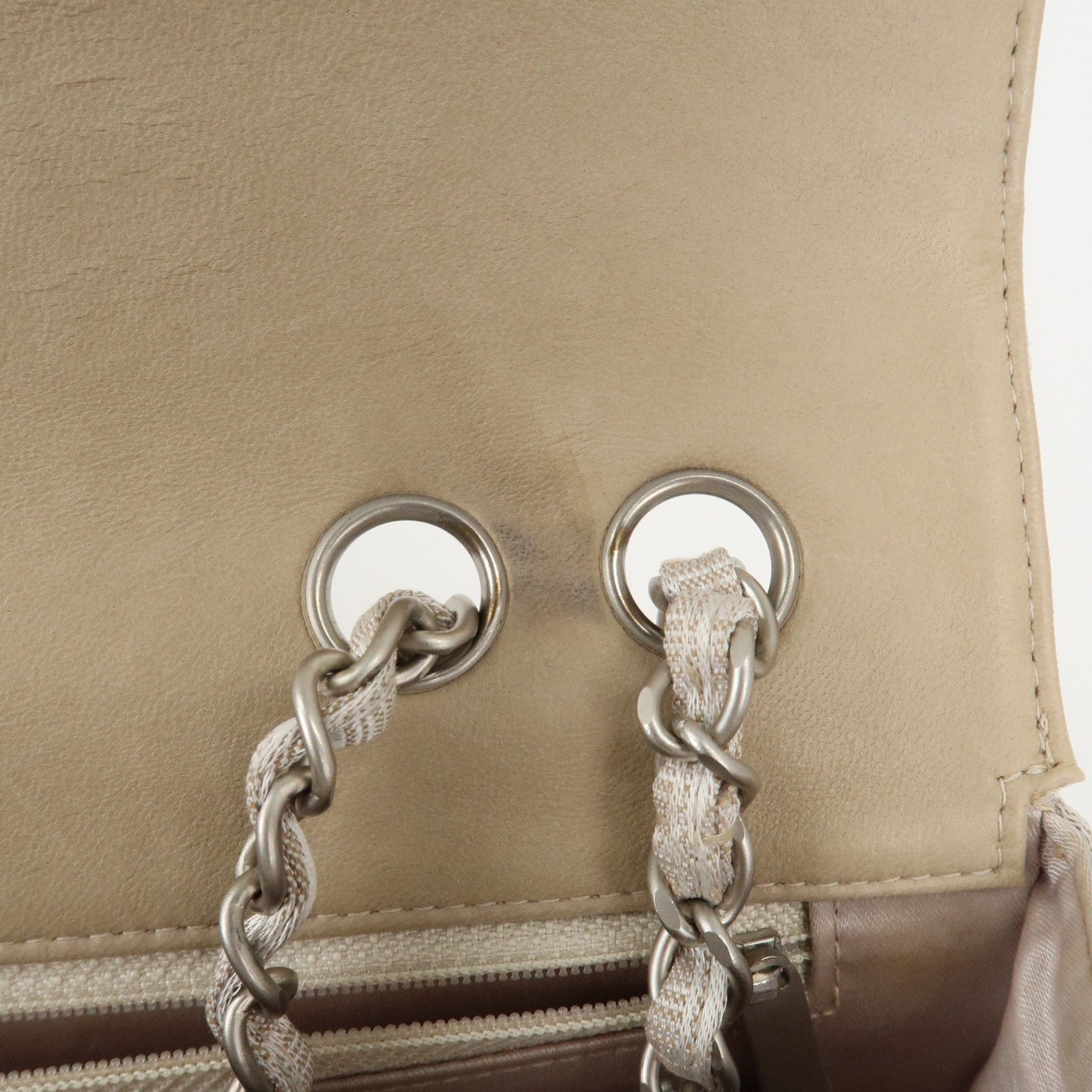 CHANEL Travel Line Chocolate Bar Nylon Jacquard Chain Bag A15285 Used