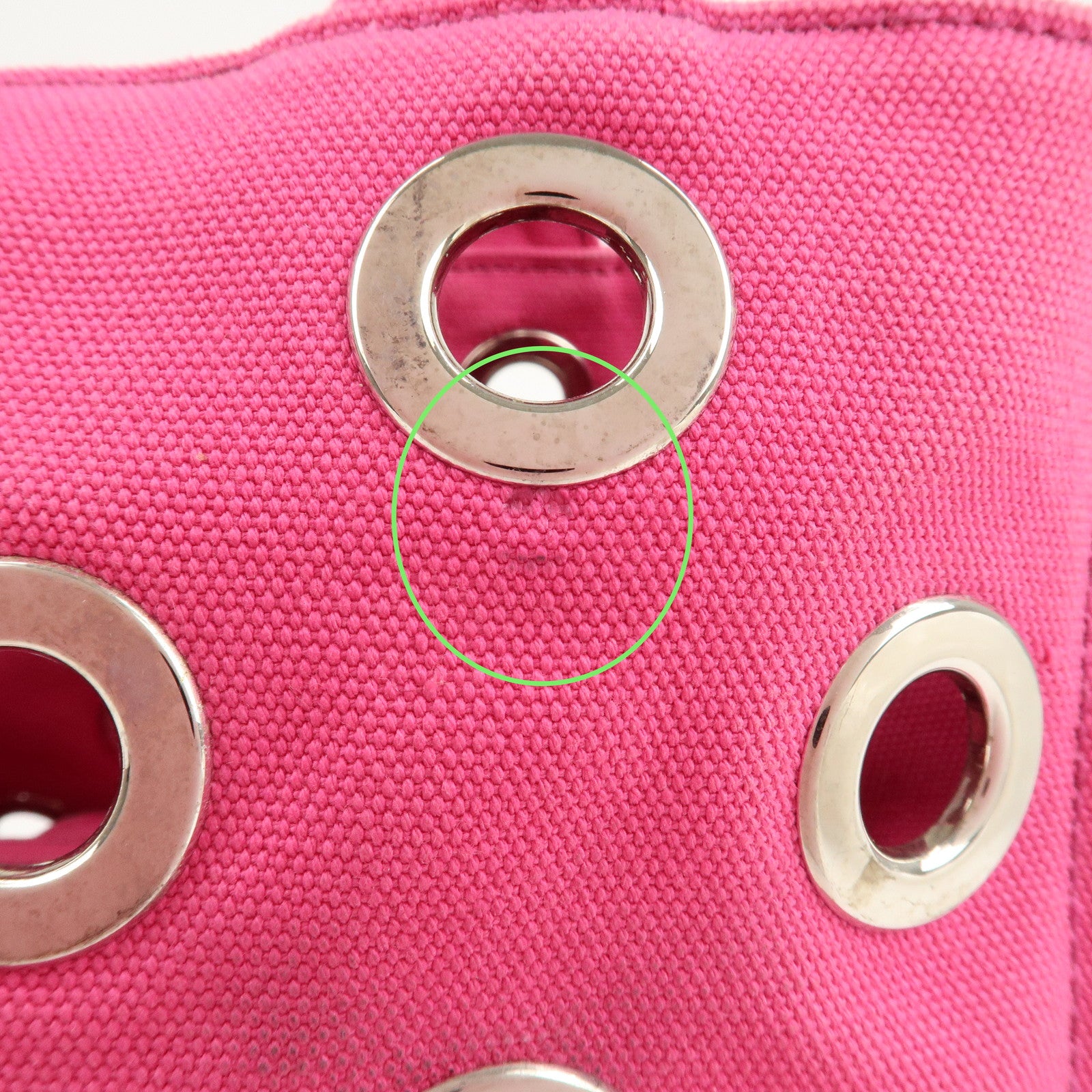 PRADA Canapa Mini Canvas 2Way Bag Hand Bag Pink 1BG439 Used