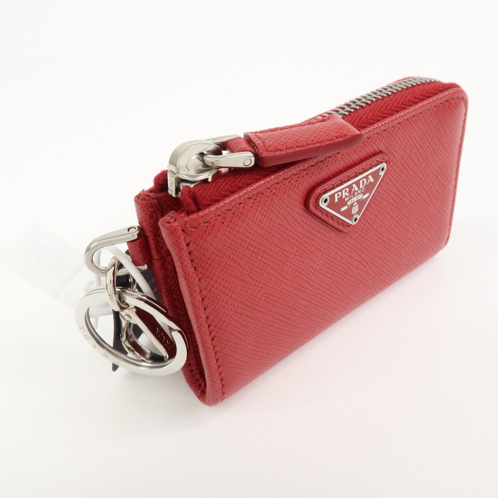 PRADA Saffiano Leather Triangle Logo Coin Case Coin Purse 2TT085
