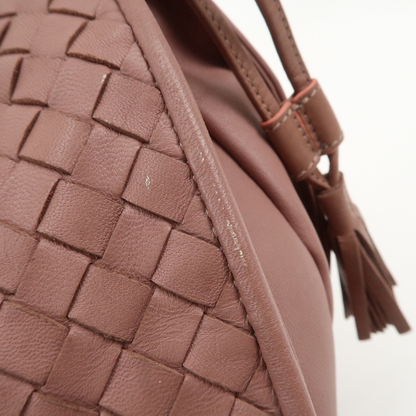 BOTTEGA VENETA Intrecciato Leather Shoulder Bag 323765 Used