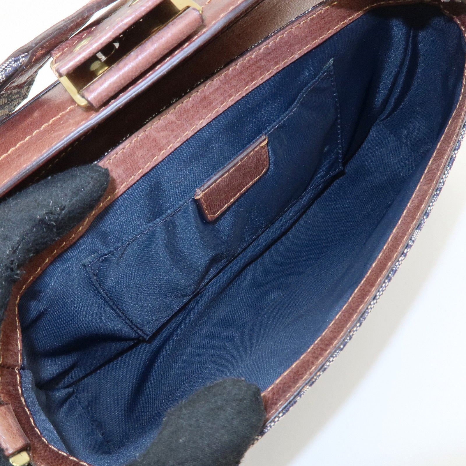 Christian Dior Trotter Street Chic Canvas Leather Shoulder Bag Used