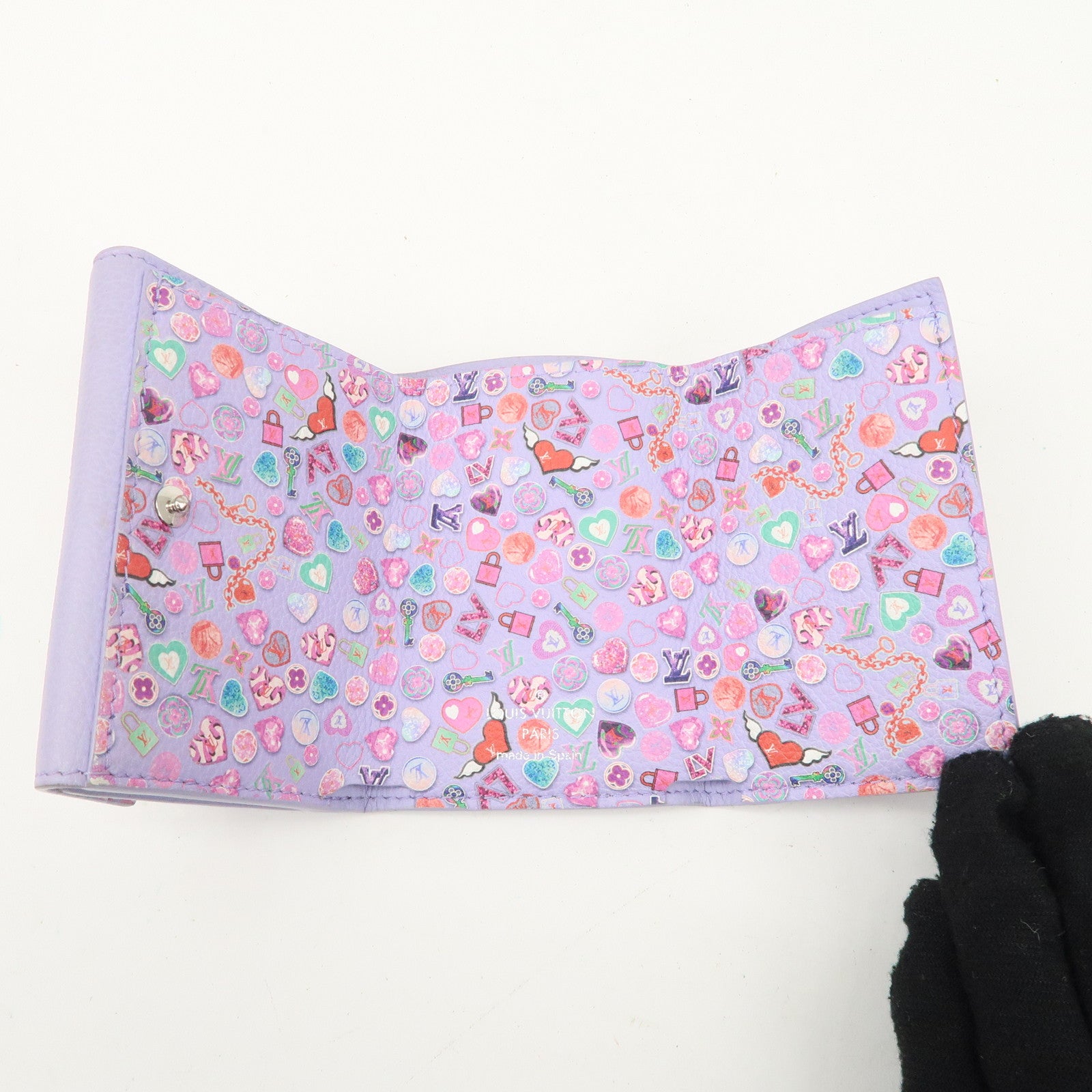 Louis Vuitton Portefeuille Lock Mini Wallet Purple M81887 Used