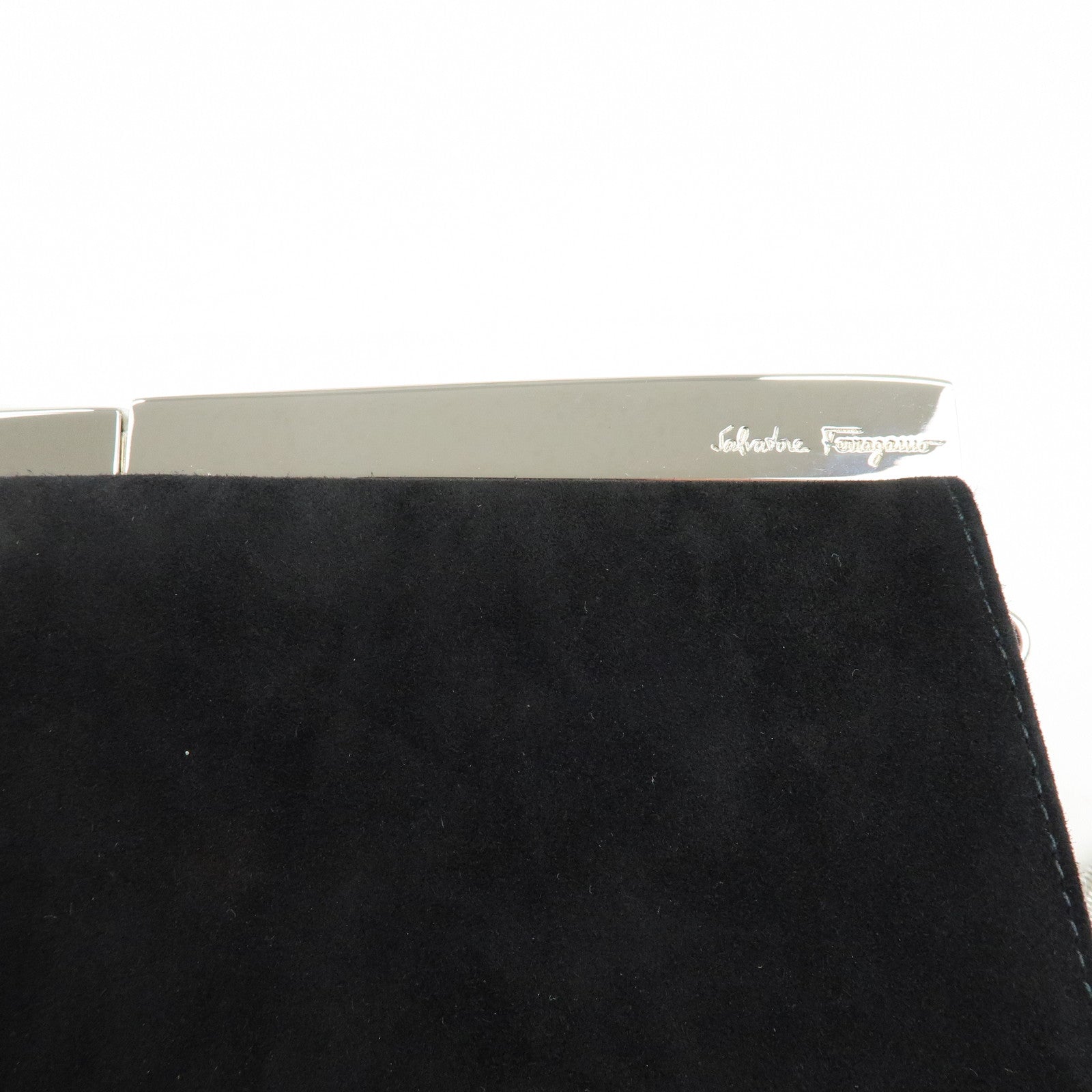Ferragamo Suede 2Way Bag Shoulder Bag Clutch Bag Black