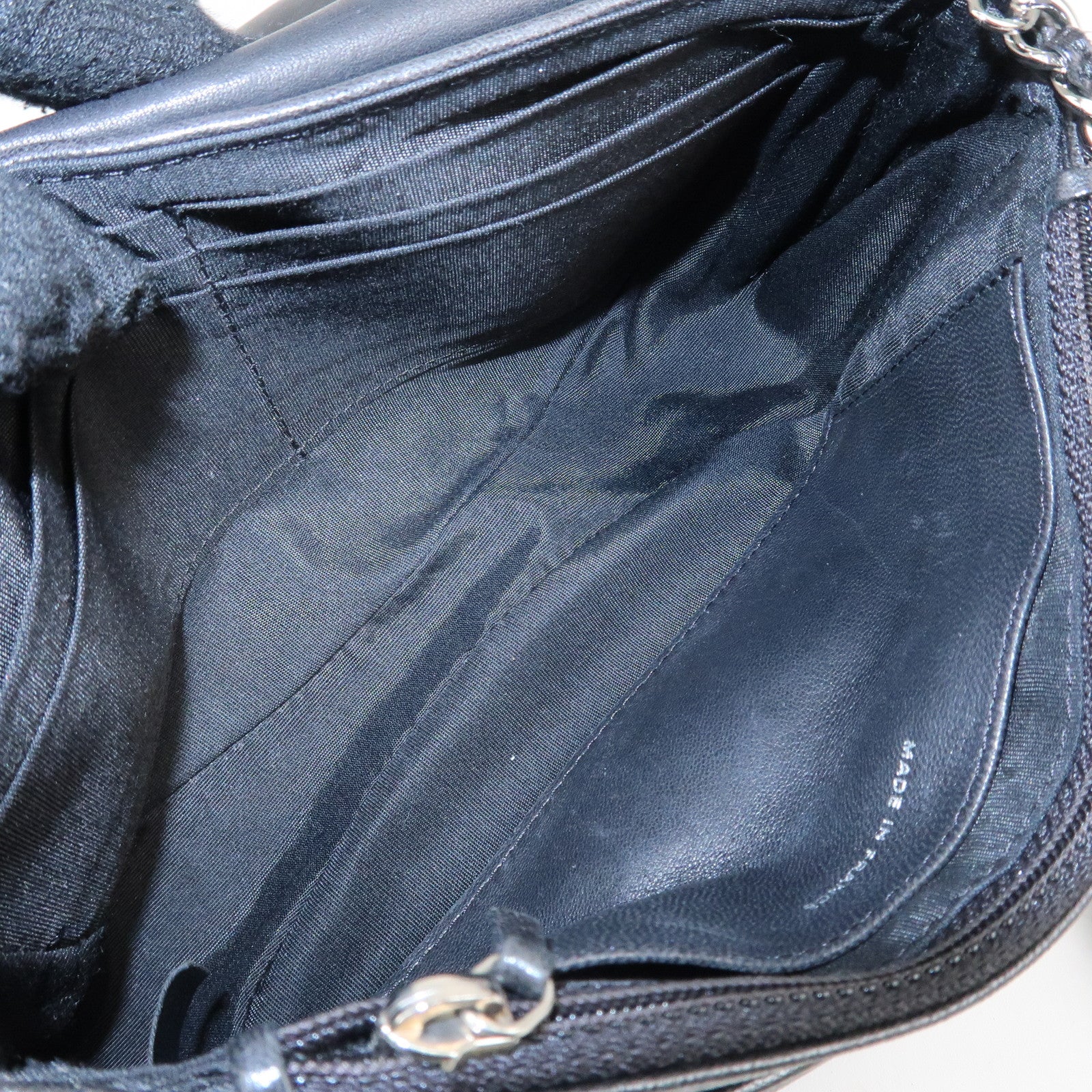 CHANEL COCO Mark Lamb Skin Half Moon Chain Shoulder Bag A40033 Used