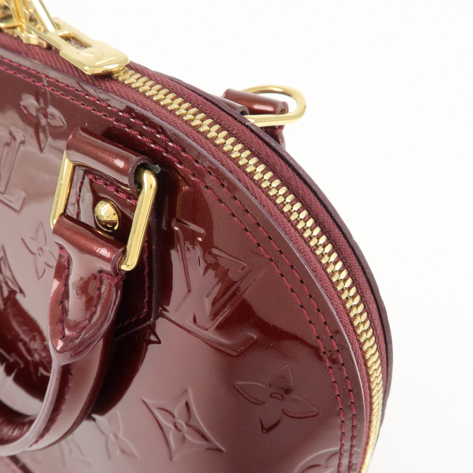 Louis Vuitton Monogram Vernis Alma BB Hand Bag Griotte M90231 Used