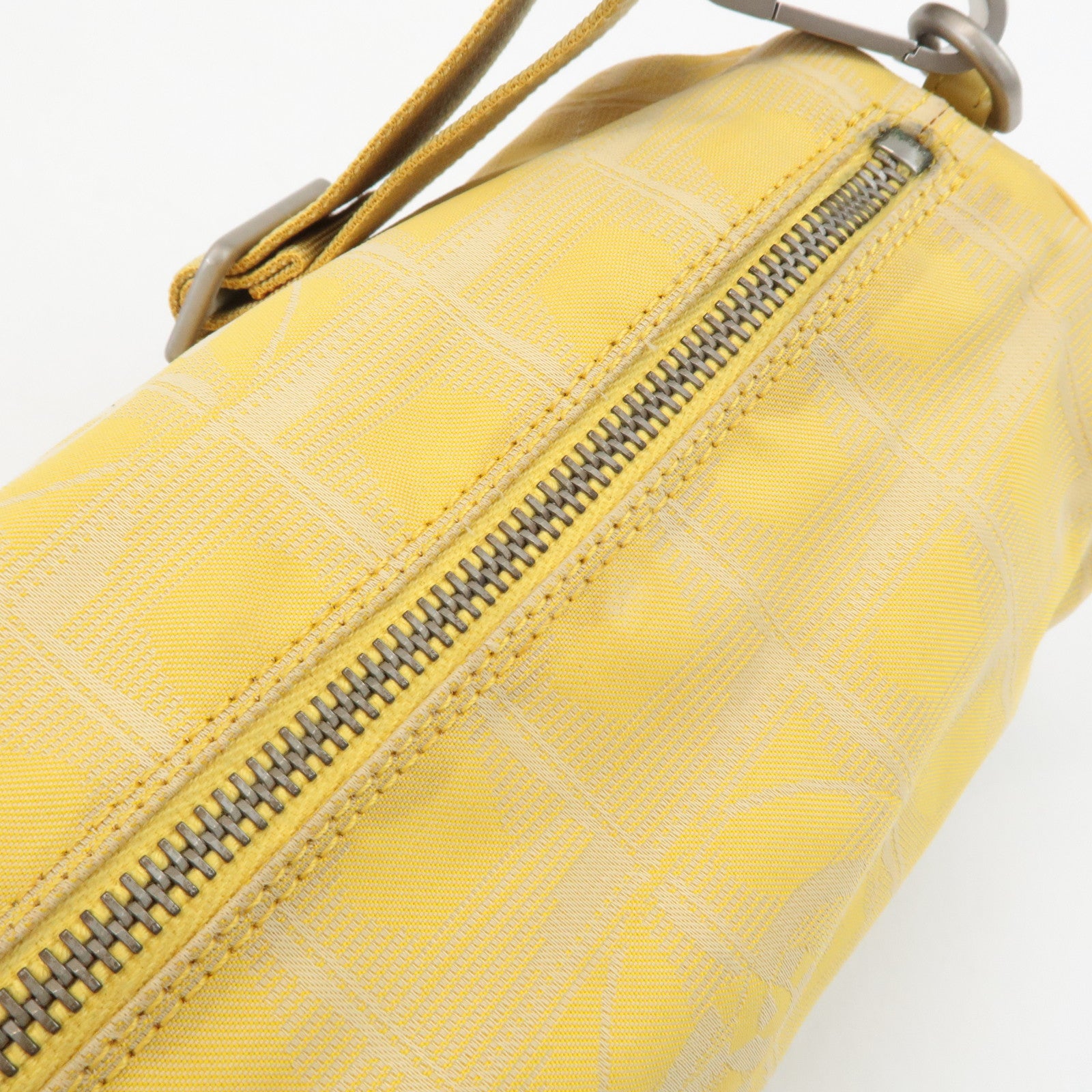 CHANEL New Travel Line Nylon Jacquard Leather Shoulder Bag A17669 Used