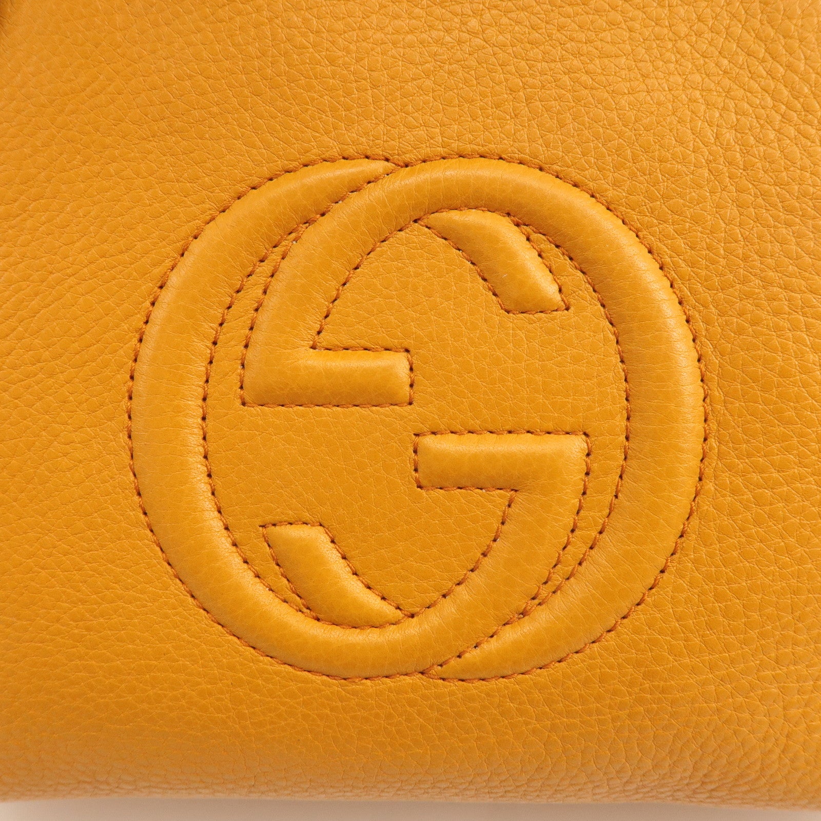 GUCCI Children SOHO Leather Tote Bag Hand Bag Orange 340618 Used