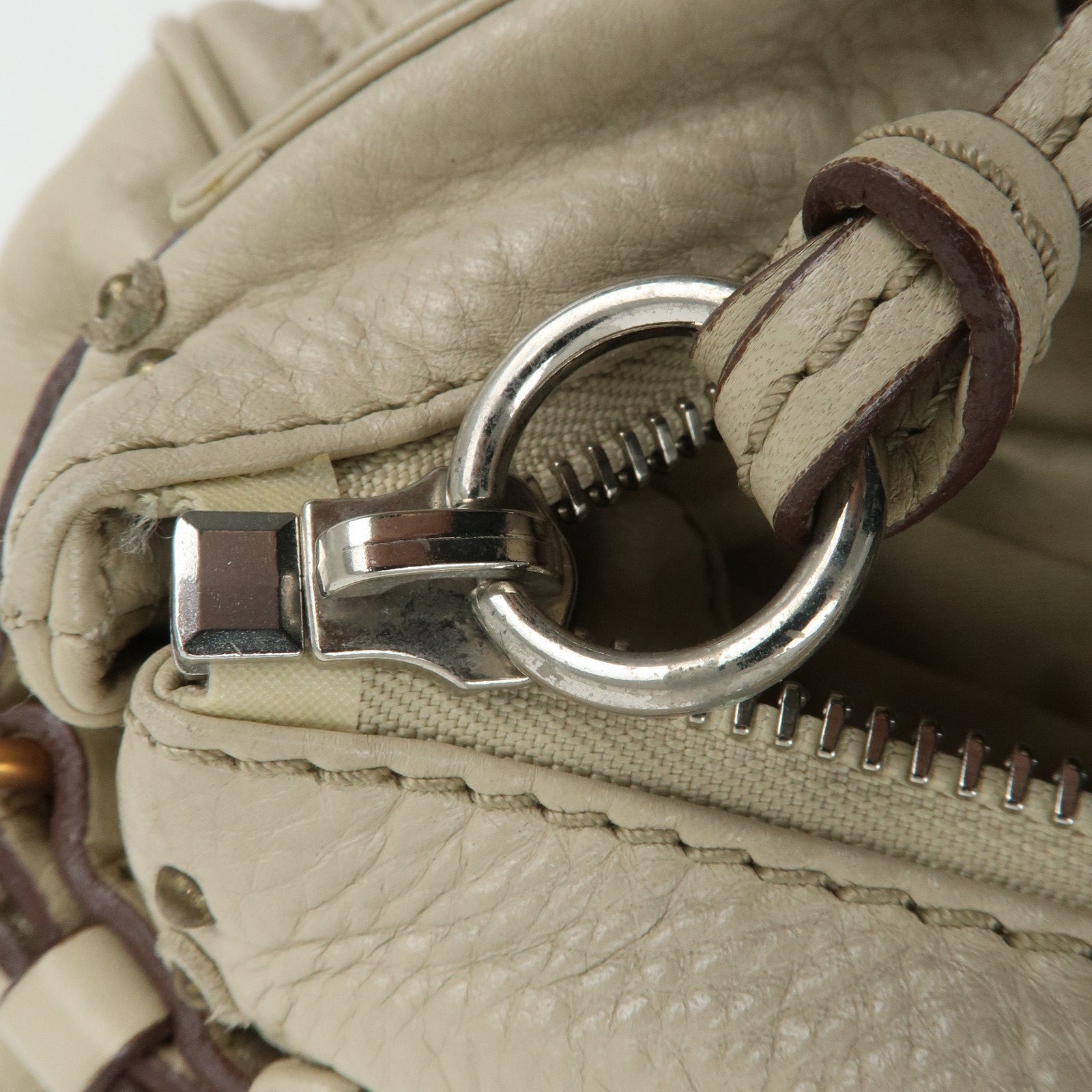 Chloe Paddington Leather Shoulder Bag Hand Bag Ivory Used