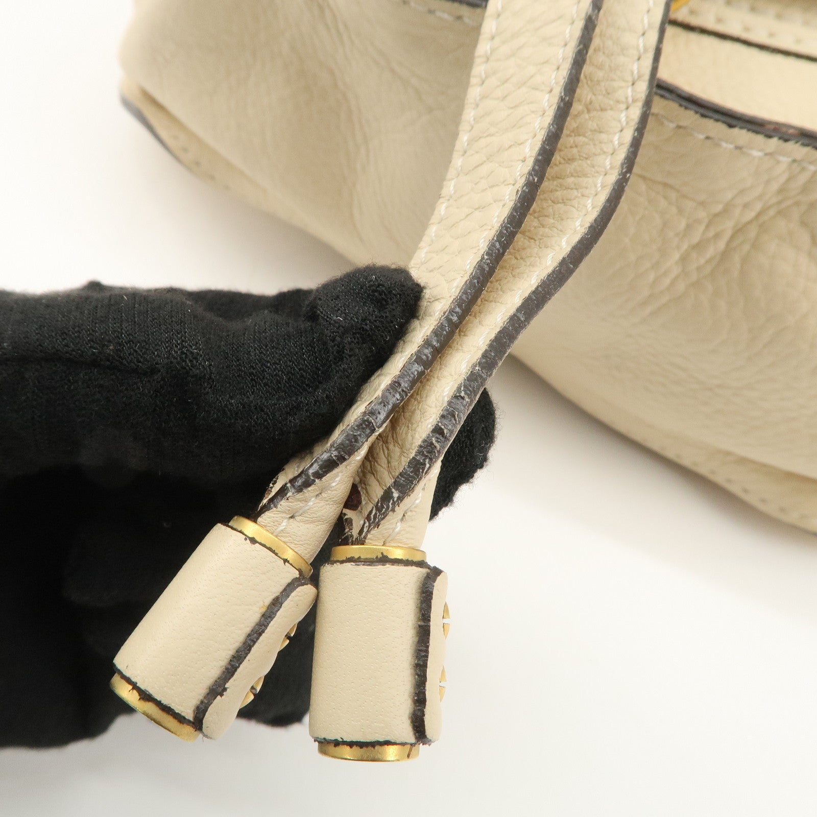 Chloe leather Marcy one-shoulder bag Beige 021156-27 Used