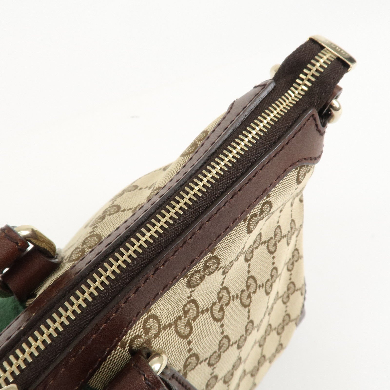 GUCCI Sherry GG Canvas Leather Tote Bag Beige Brown 257341 Used