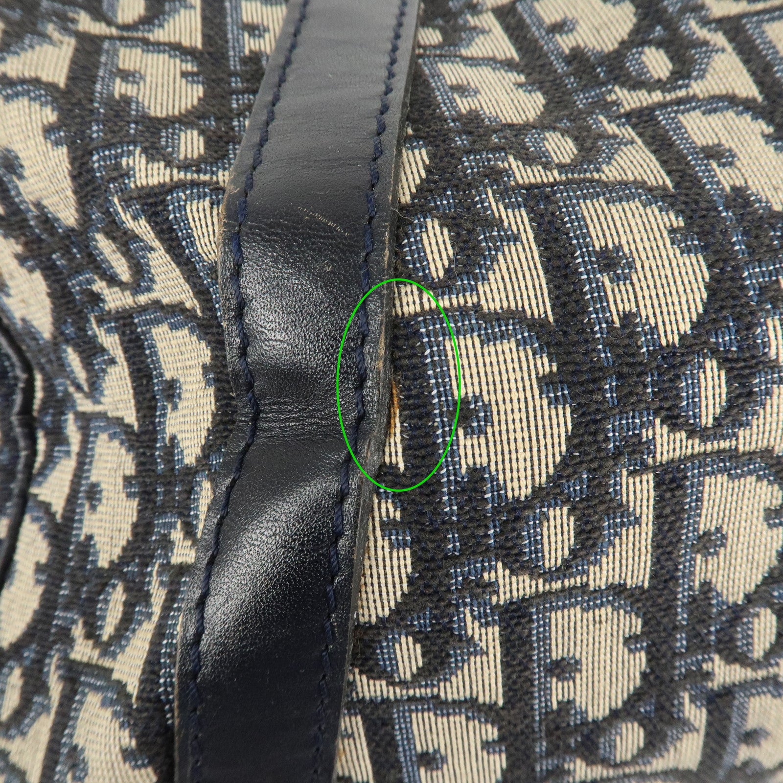Christian Dior Trotter Canvas Leather Boston Bag Hand Bag Used