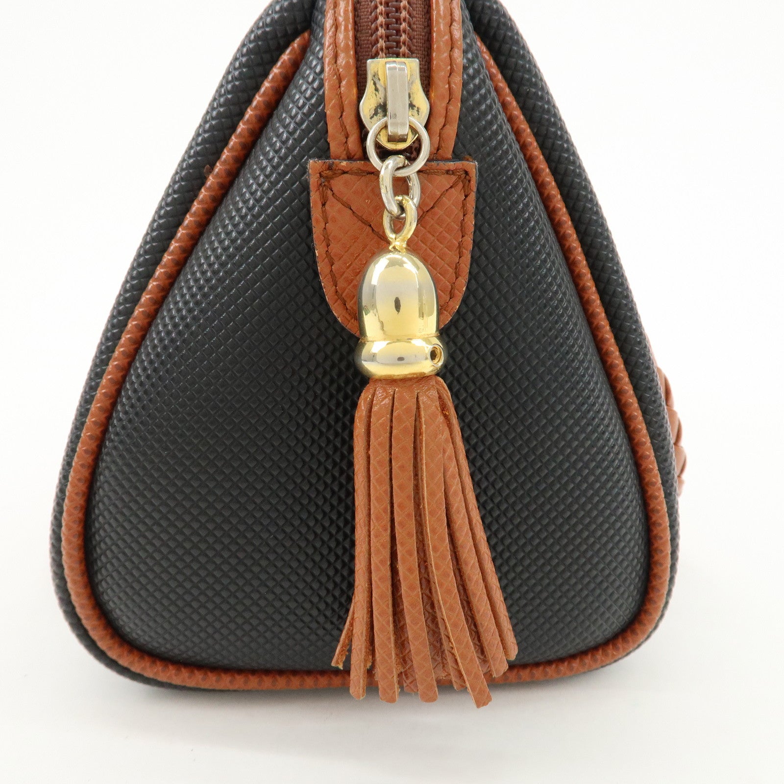 BOTTEGA VENETA Intrecciato PVC Leather Marco Polo Tassel Hand Bag Used