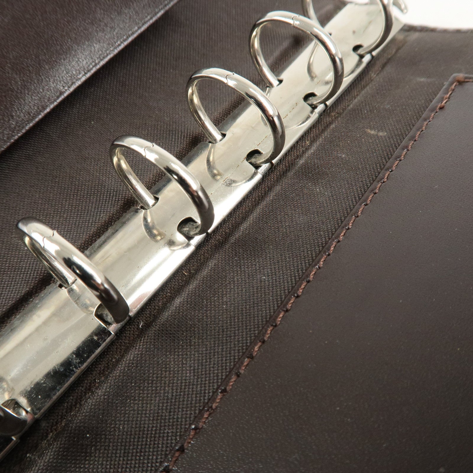 FENDI Zucca Canvas Leather Agenda Planner Cover Brown Used