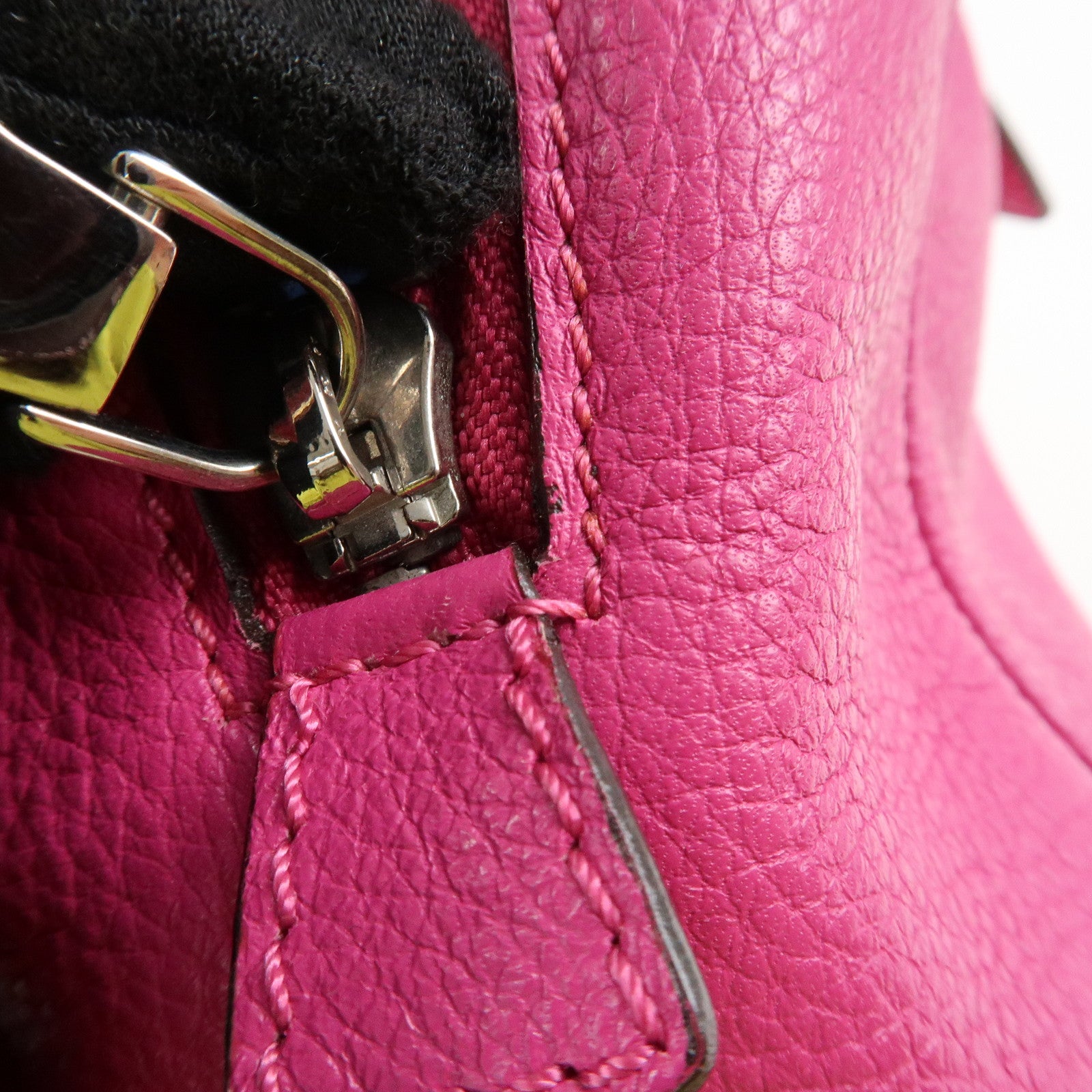 LOEWE Leather Herritage Mini Boston Bag Hand Bag Pink Used