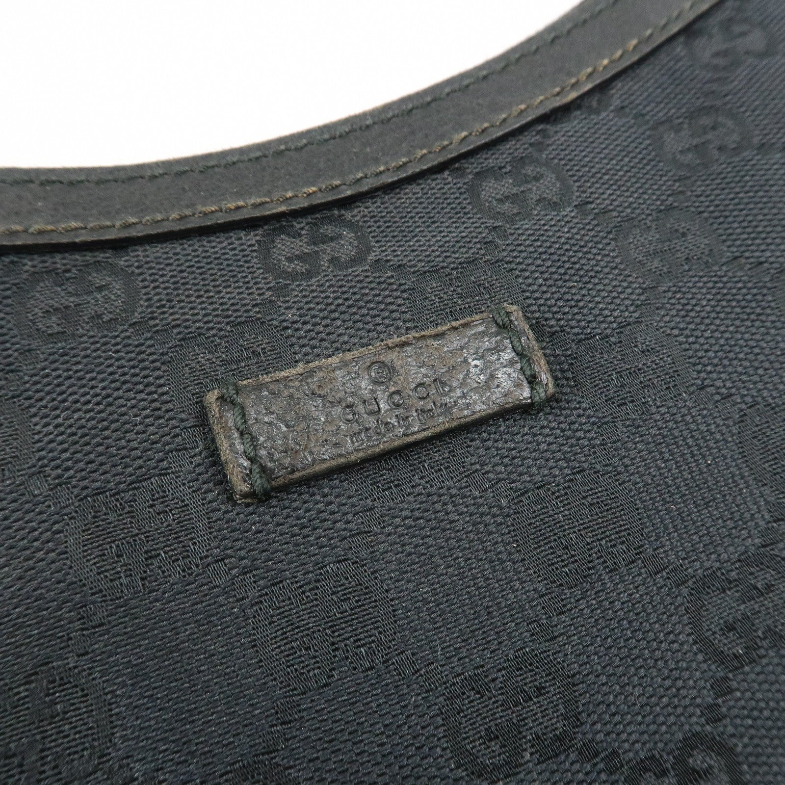 GUCCI Sherry GG Canvas Leather Shoulder Bag Black 181092 Used