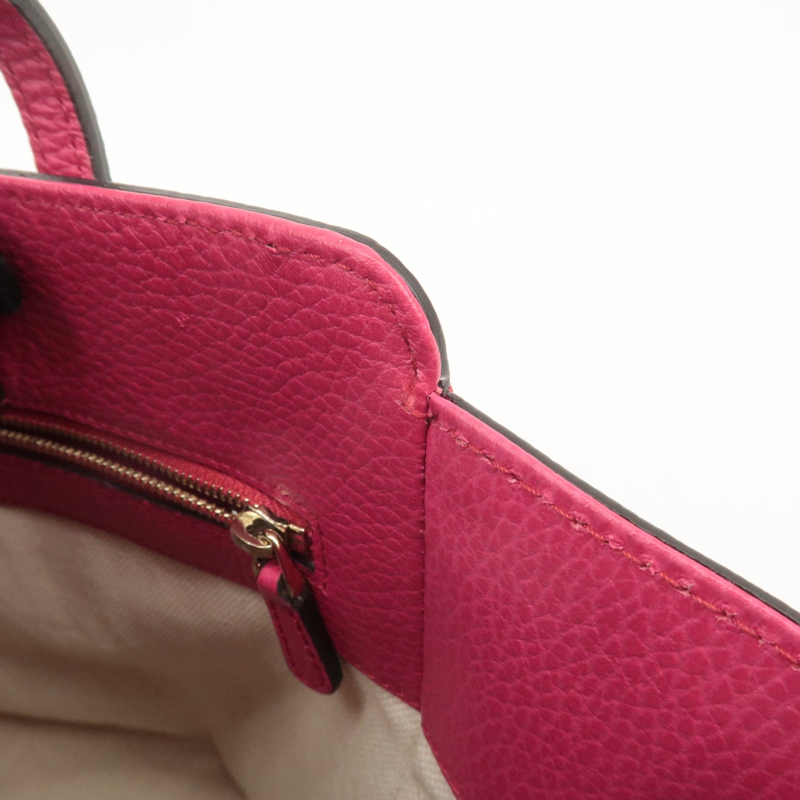 GUCCI Swing Canvas Leather Tote bag Hand Bag Pink 354408 Used