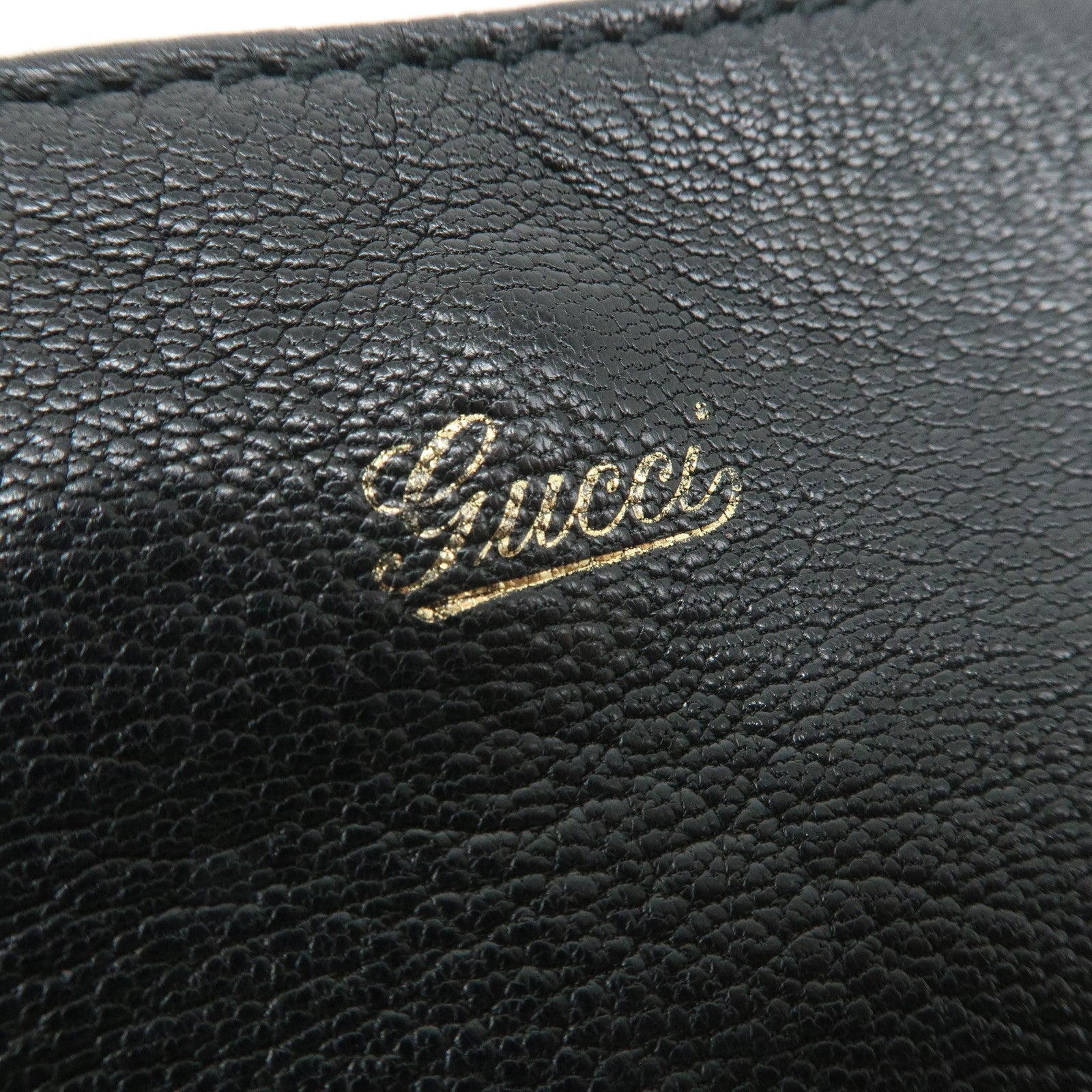 GUCCI Sherry Leather Chain Shoulder Bag Hand Bag Black 153011 Used