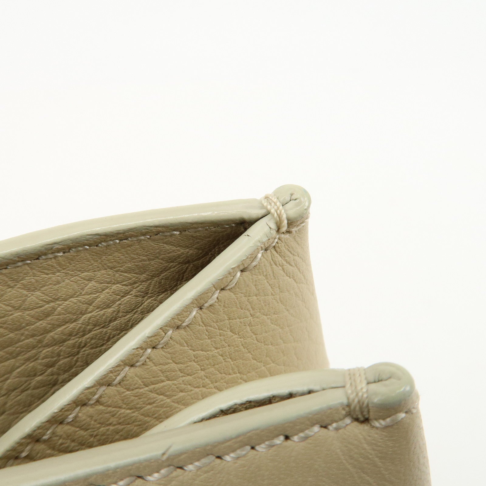TOD'S Logo Leather Tote Bag Hand Bag Beige Cream Used