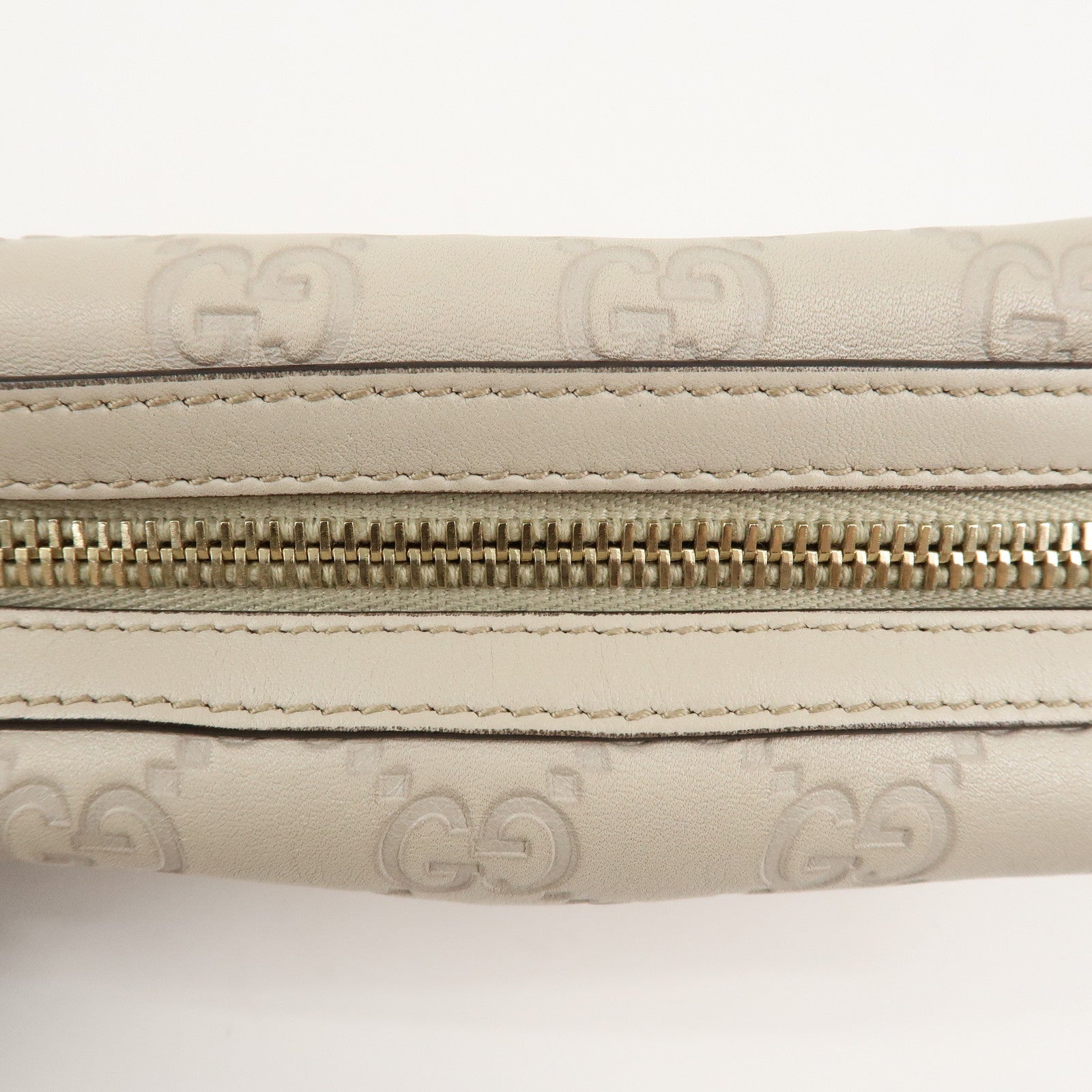 GUCCI Guccissima Leather Pouch Cosmetic Pouch Ivory 153228 Used