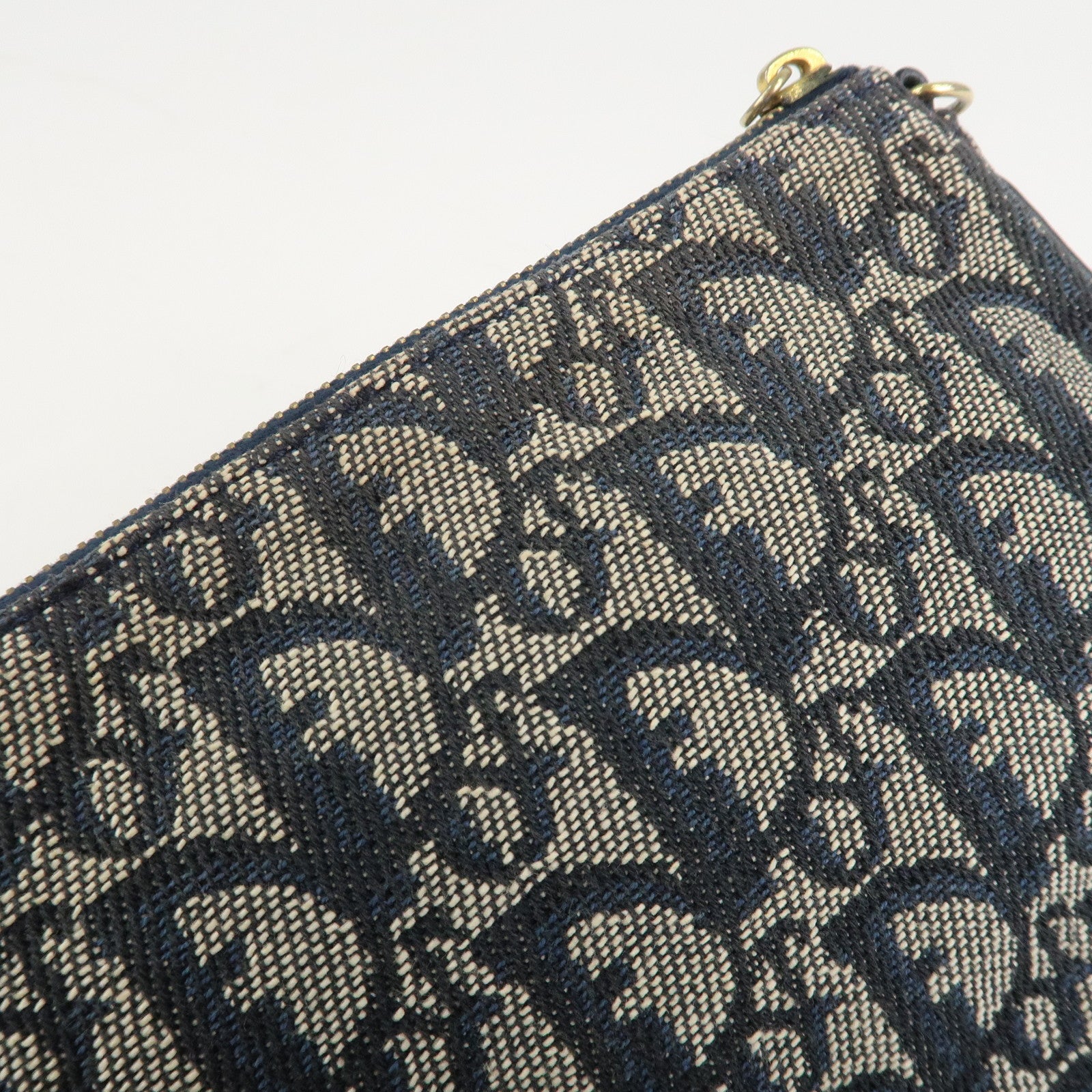 Christian Dior Trotter Canvas Leather Mini Saddle Pouch Hand Bag Used