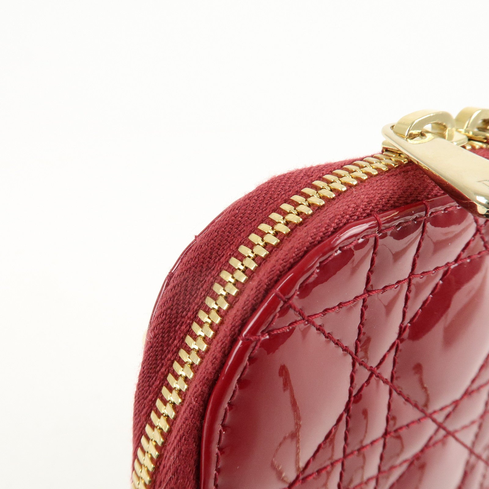 Christian Dior Cannage Patent Leather Phone Holder Used