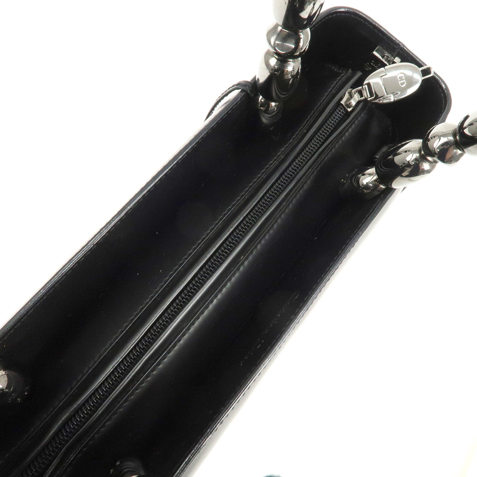 Christian Dior Maris Pearl Leather 2way Bag Hand Bag Black Used