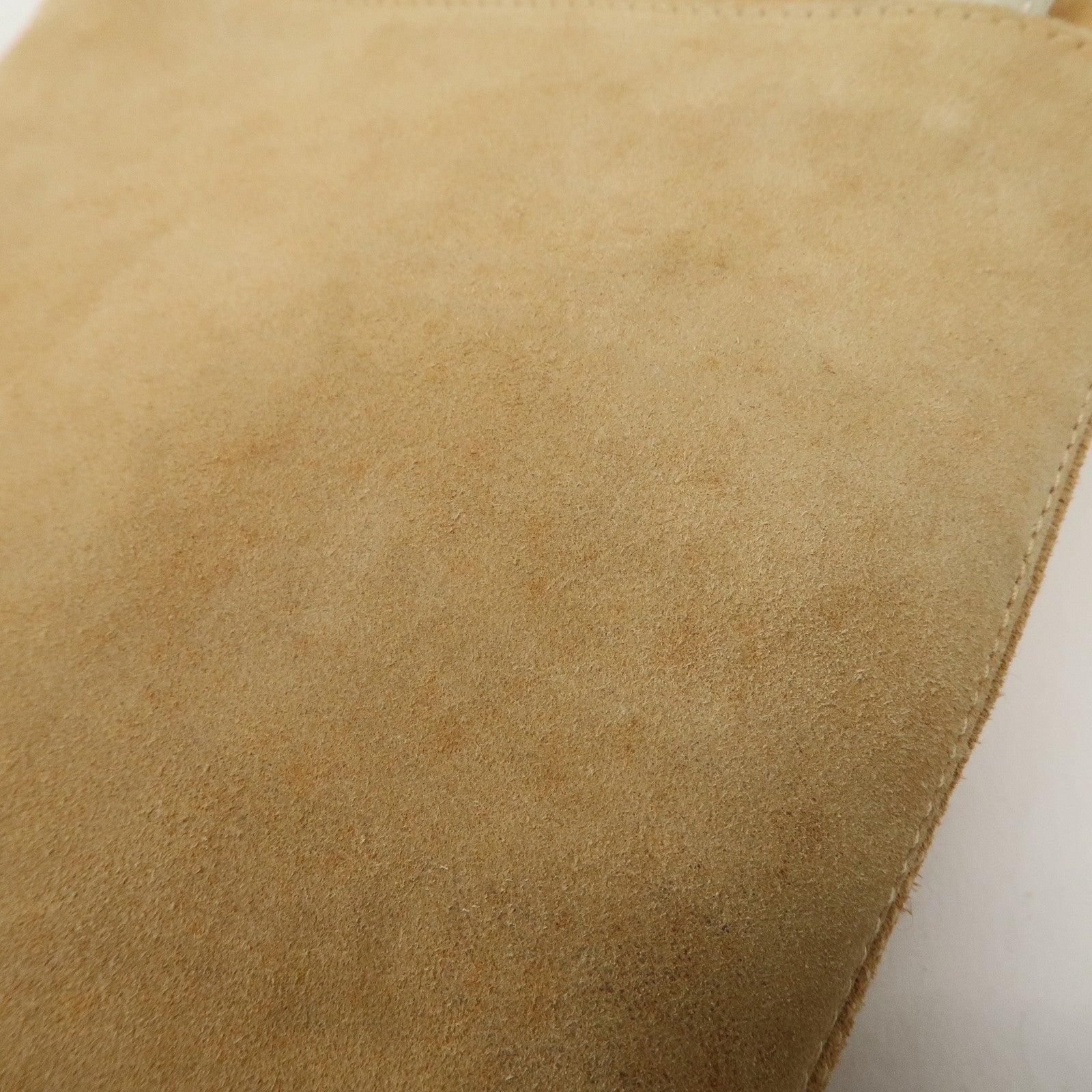 LOEWE Anagram Suede Leather Shoulder Bag Beige Ivory Used