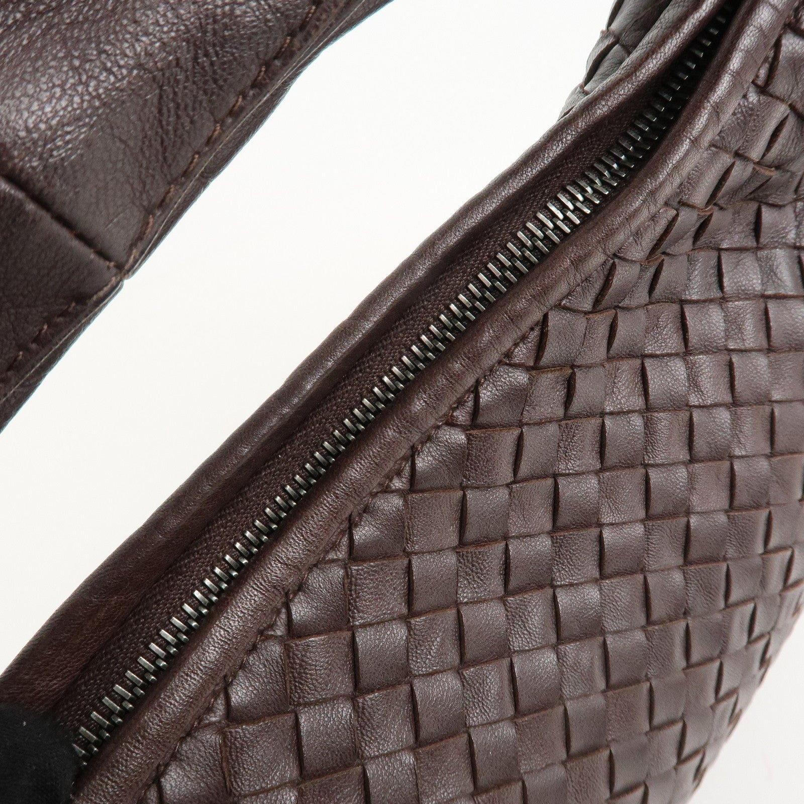 BOTTEGA VENETA Hobo Intrecciato Leather Shoulder Bag Brown 115653 Used