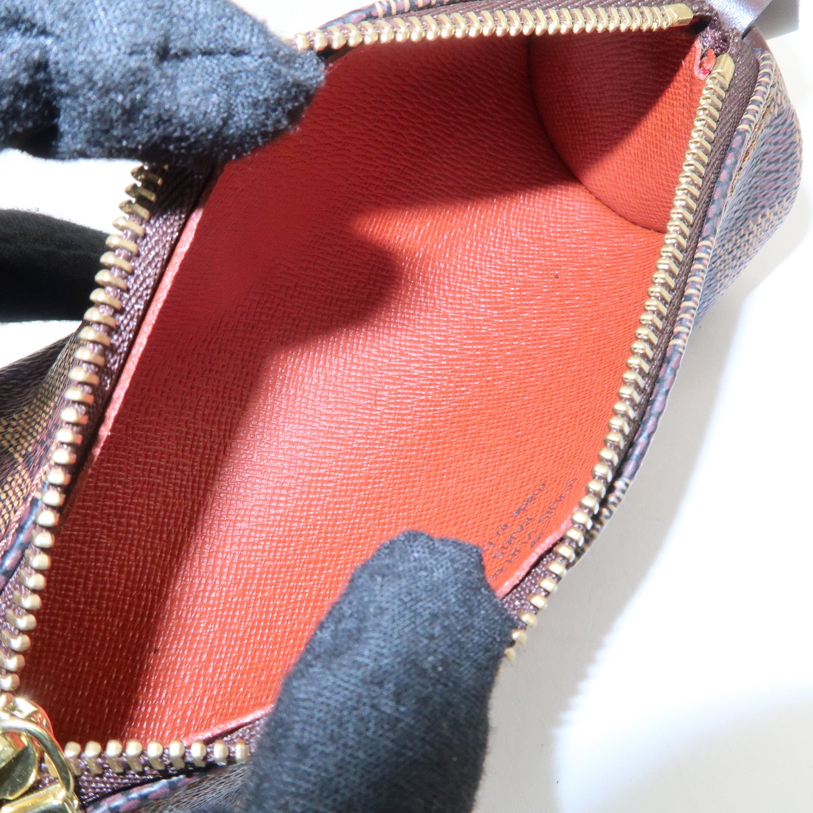 Louis Vuitton Damier Ebene Mini Pouch for Papillon Bag Brown Used